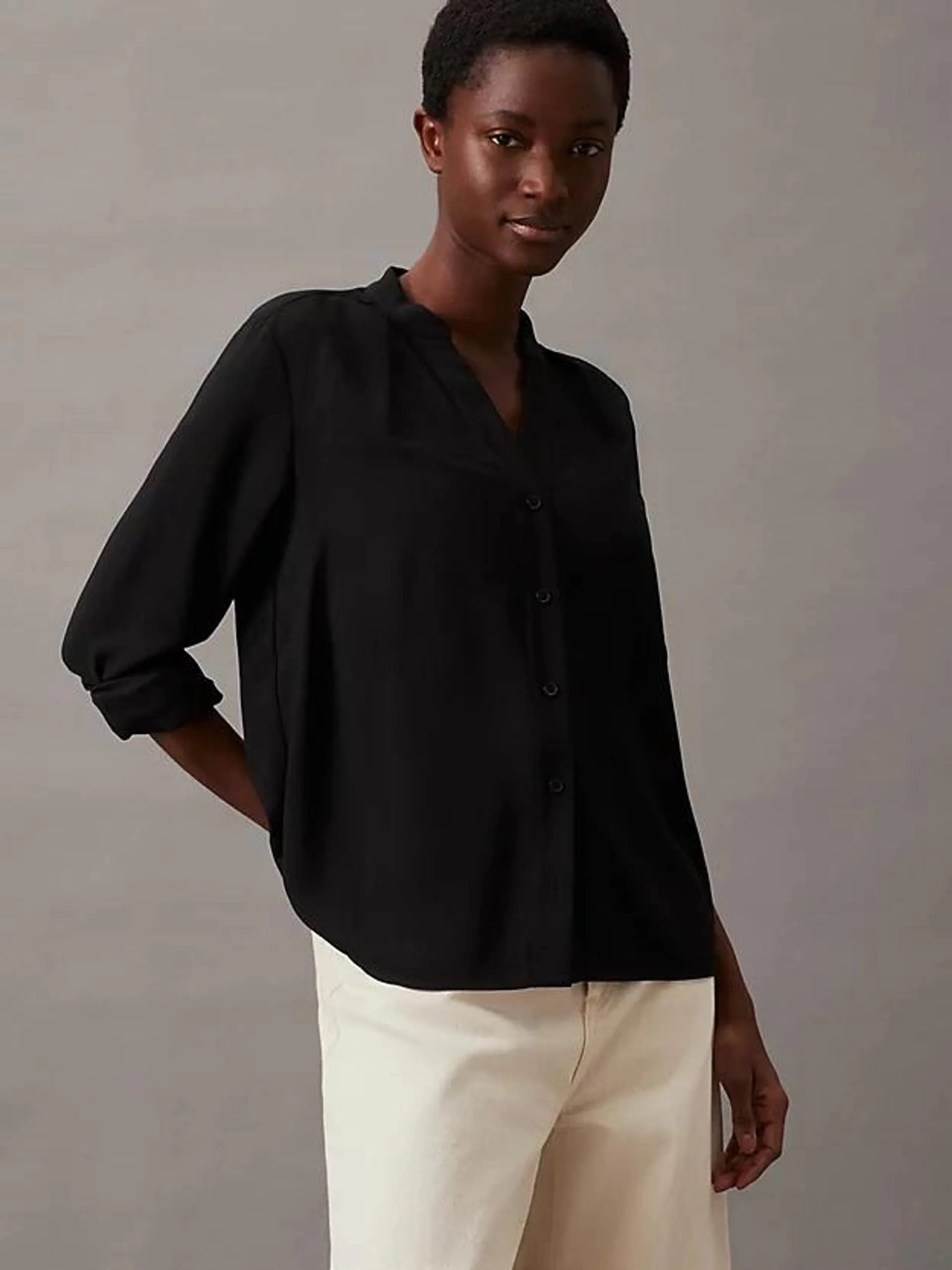 Collarless Blouse