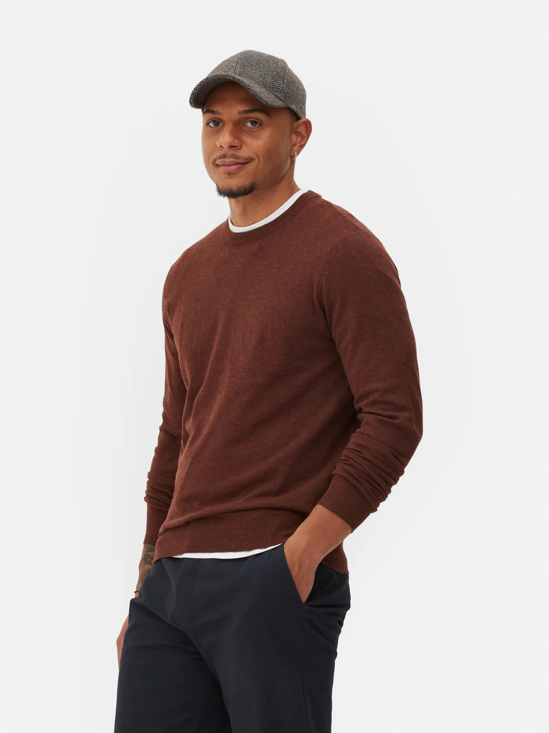 Crew Neck Fine Knit Sweater