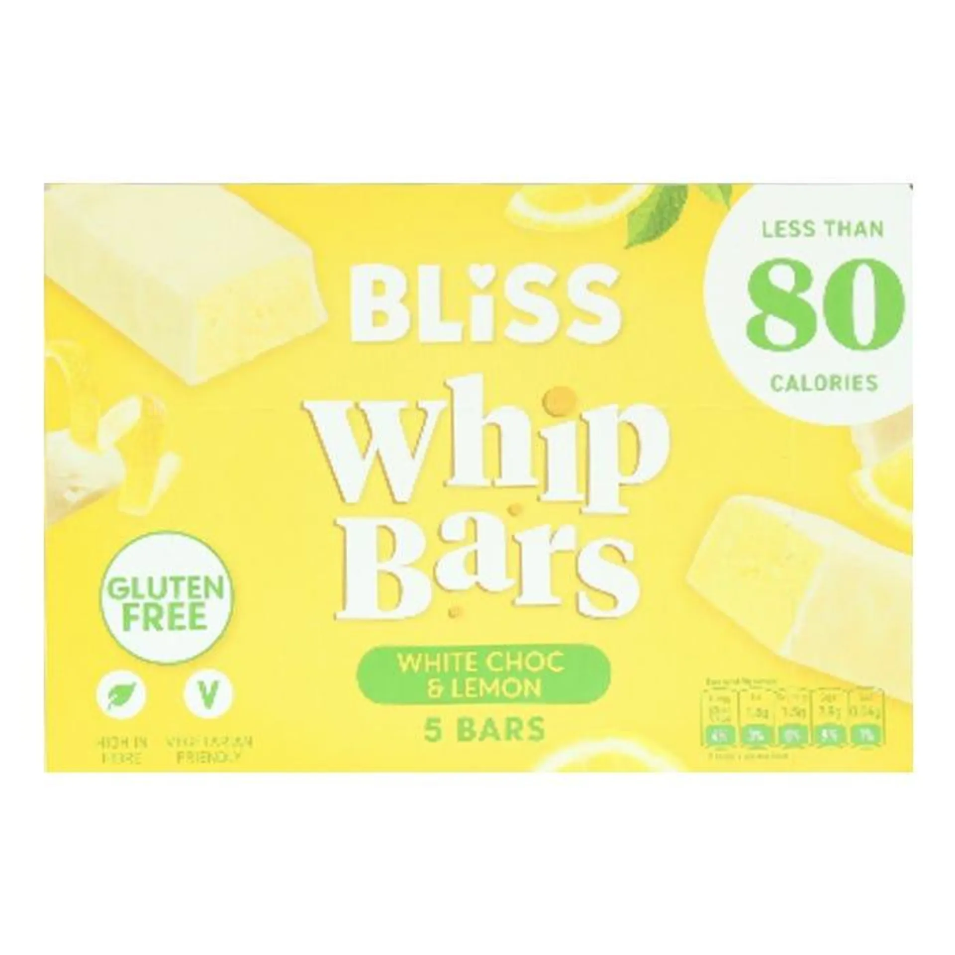 Bliss White Choc & Lemon Whip Bars 5 x 20g (100g)