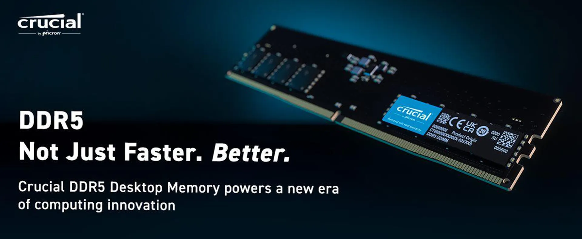 Crucial 16GB (2x8GB) 4800MHz CL40 DDR5 Desktop Memory