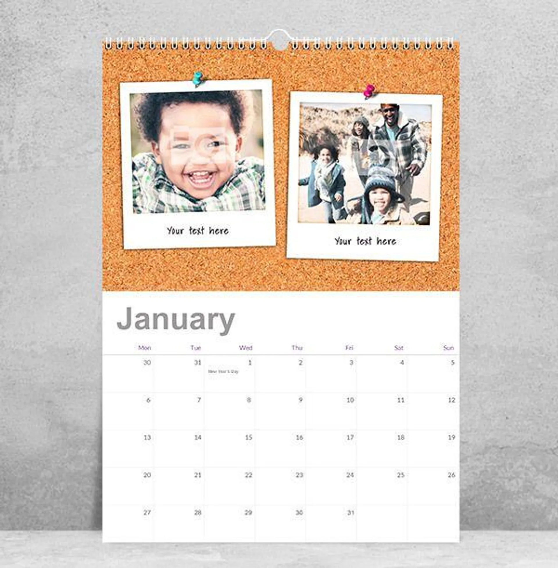 Polaroid Noticeboard Photo Collage Calendar