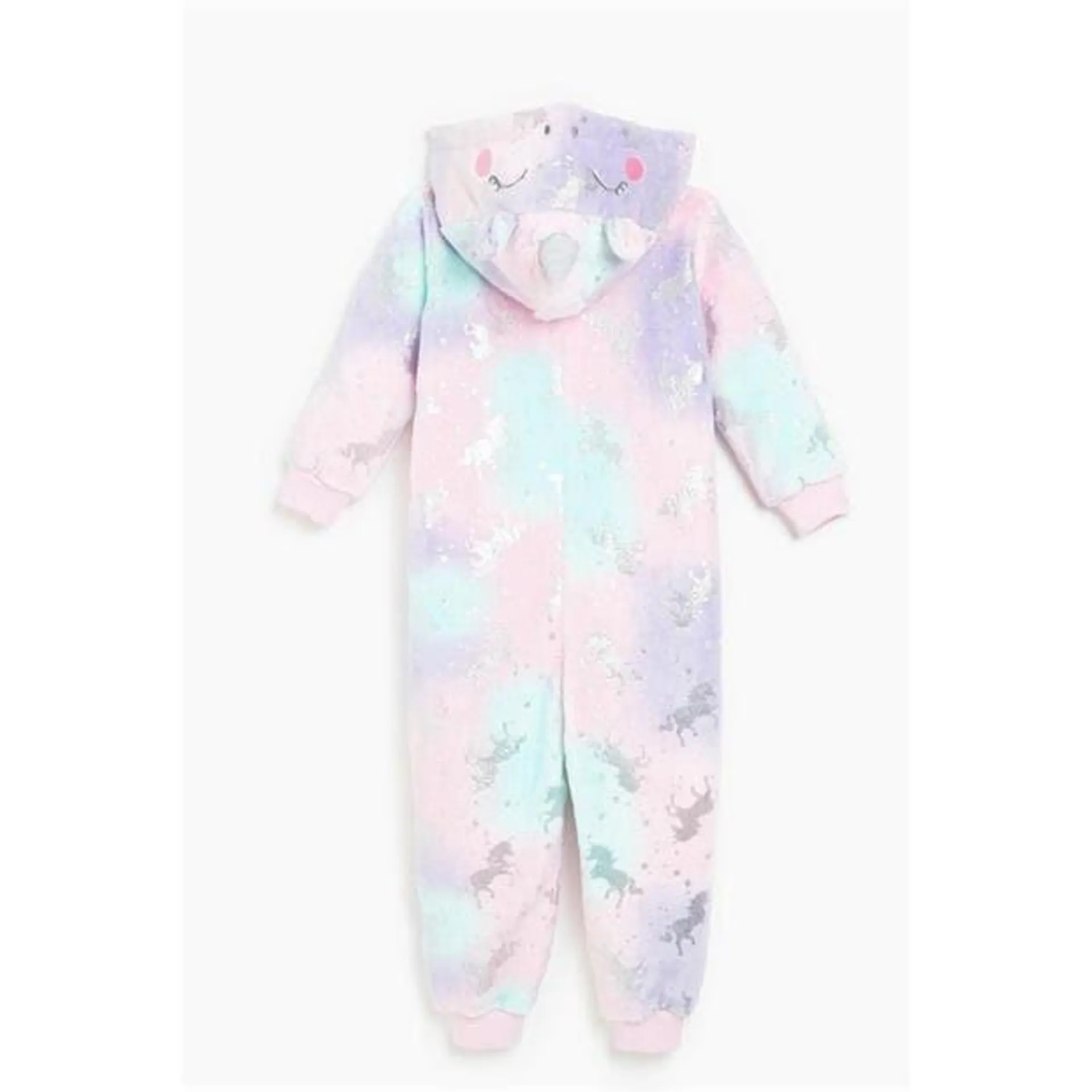 Younger Girls Unicorn Foil Print Onesie