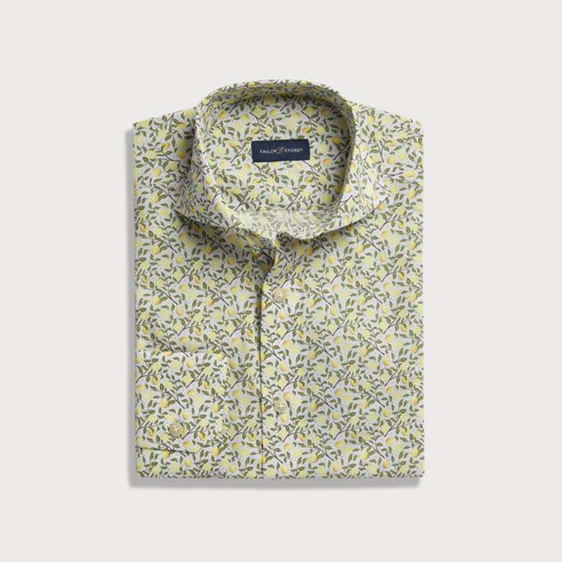 Poplin shirt with lemon print