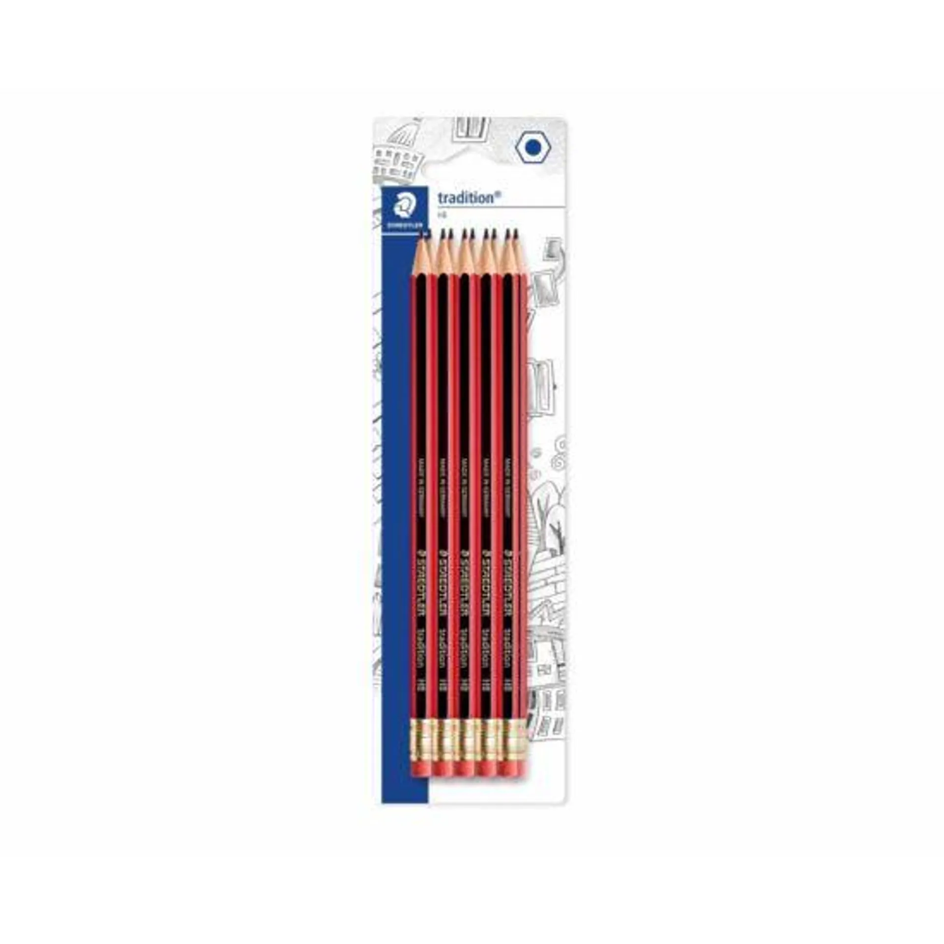 Staedtler Traditional Pencil HB Pack of 10 with Eraser