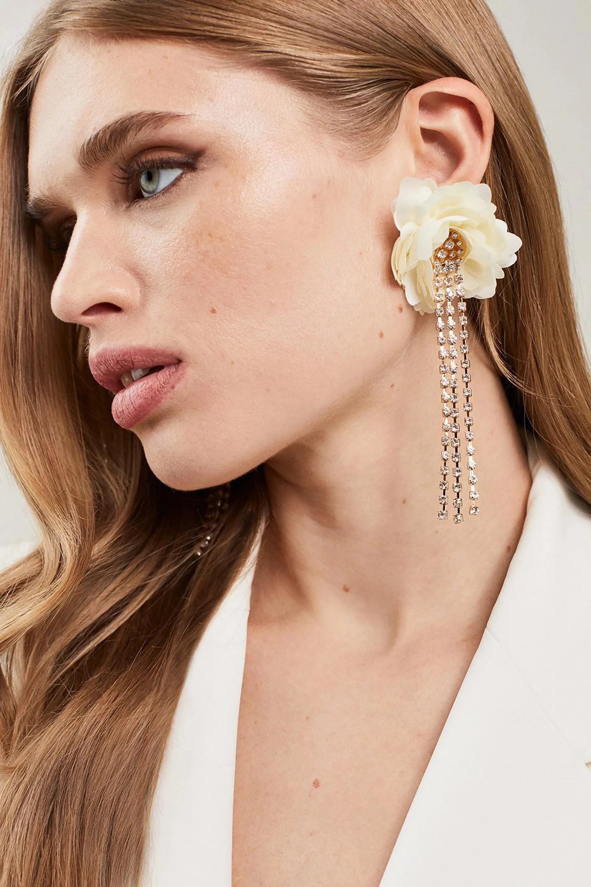 Flower Detail Drop Earrings