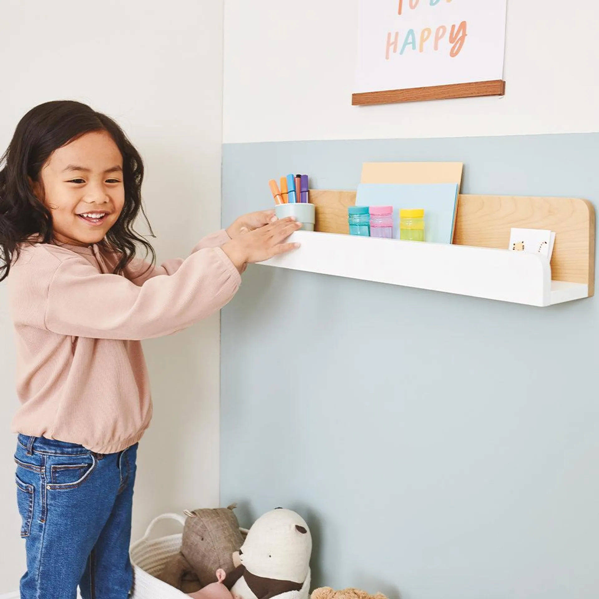 Up, Up & Away Floating Book Ledge Wall Shelf