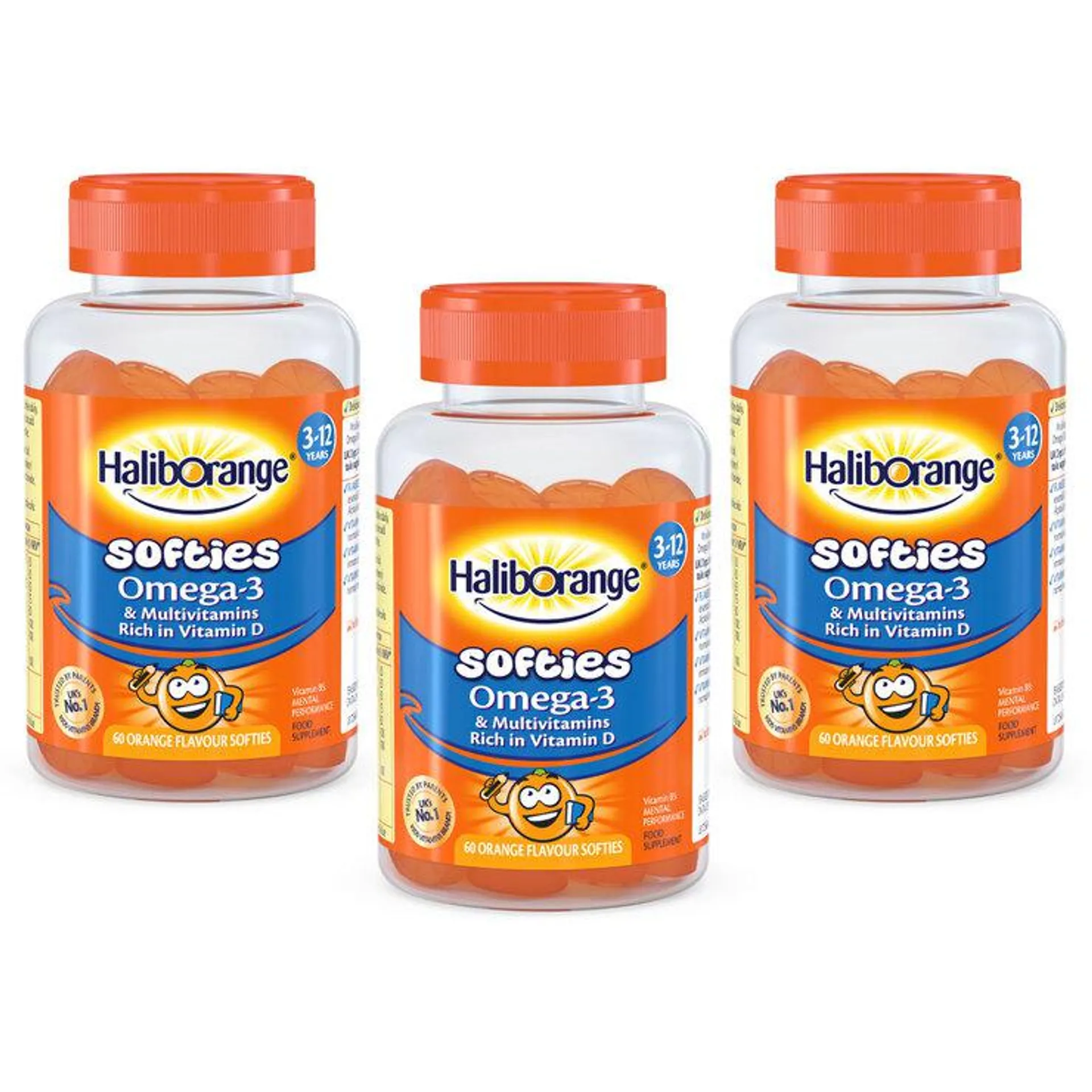 HalibOrange Softies Omega-3, 3 x 60 Count