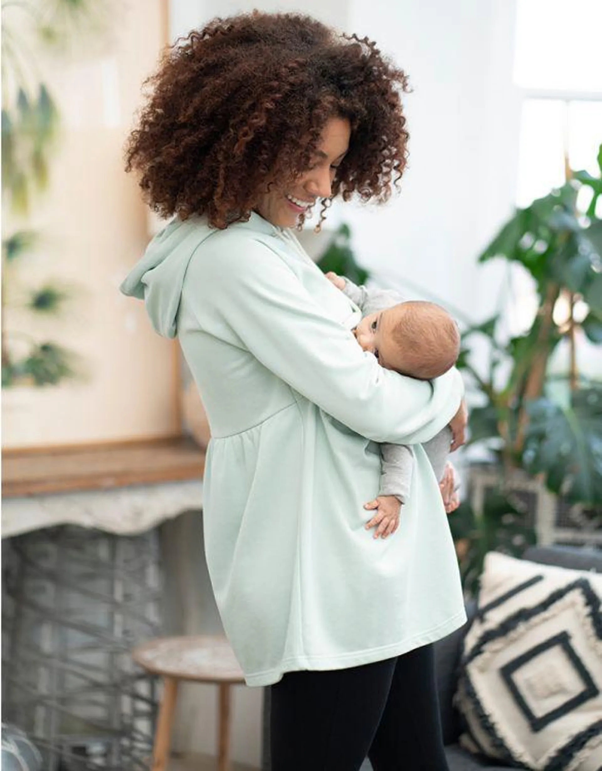 Mint Green Maternity & Nursing Hoodie