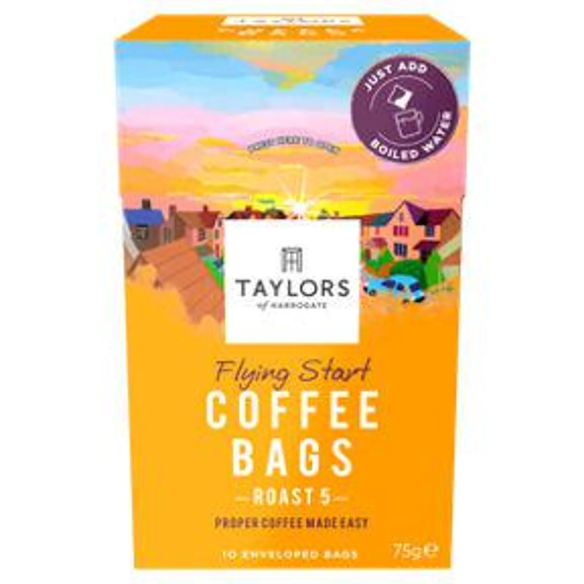 Taylors of Harrogate Flying Start Coffee Bags 10 Enveloped Bags