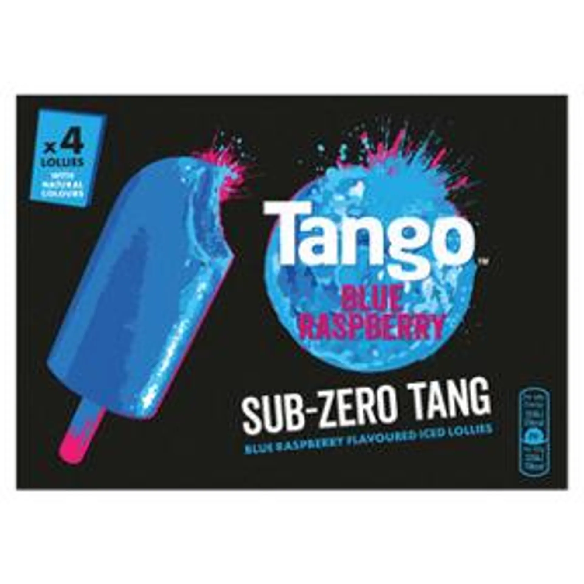 Tango Sub Zero Tang Blue Raspberry Flavoured Iced Lollies 4 x 70ml (280ml)