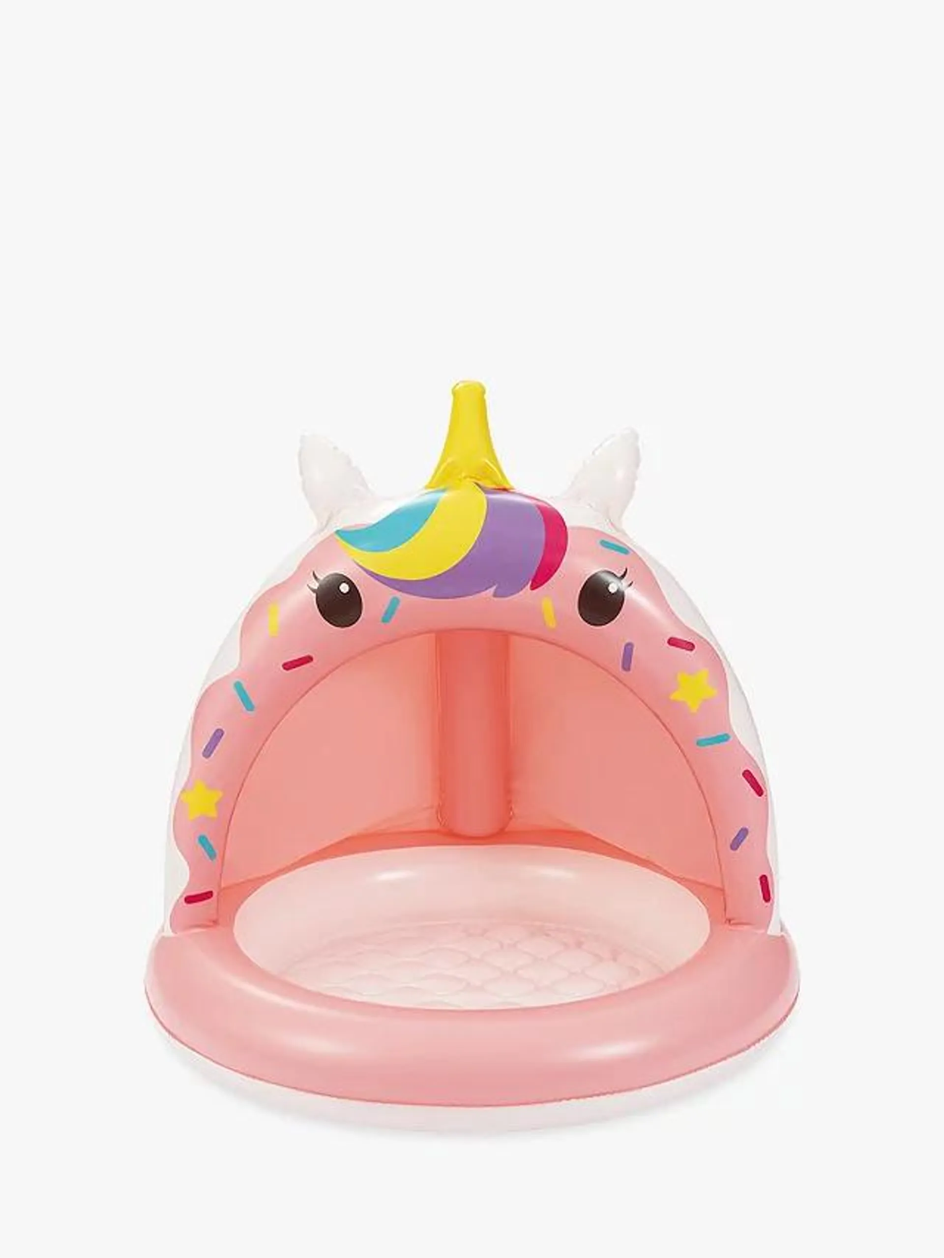 Summer Waves Inflatable Unicorn Sprinkles Shade Paddling Pool, Pink