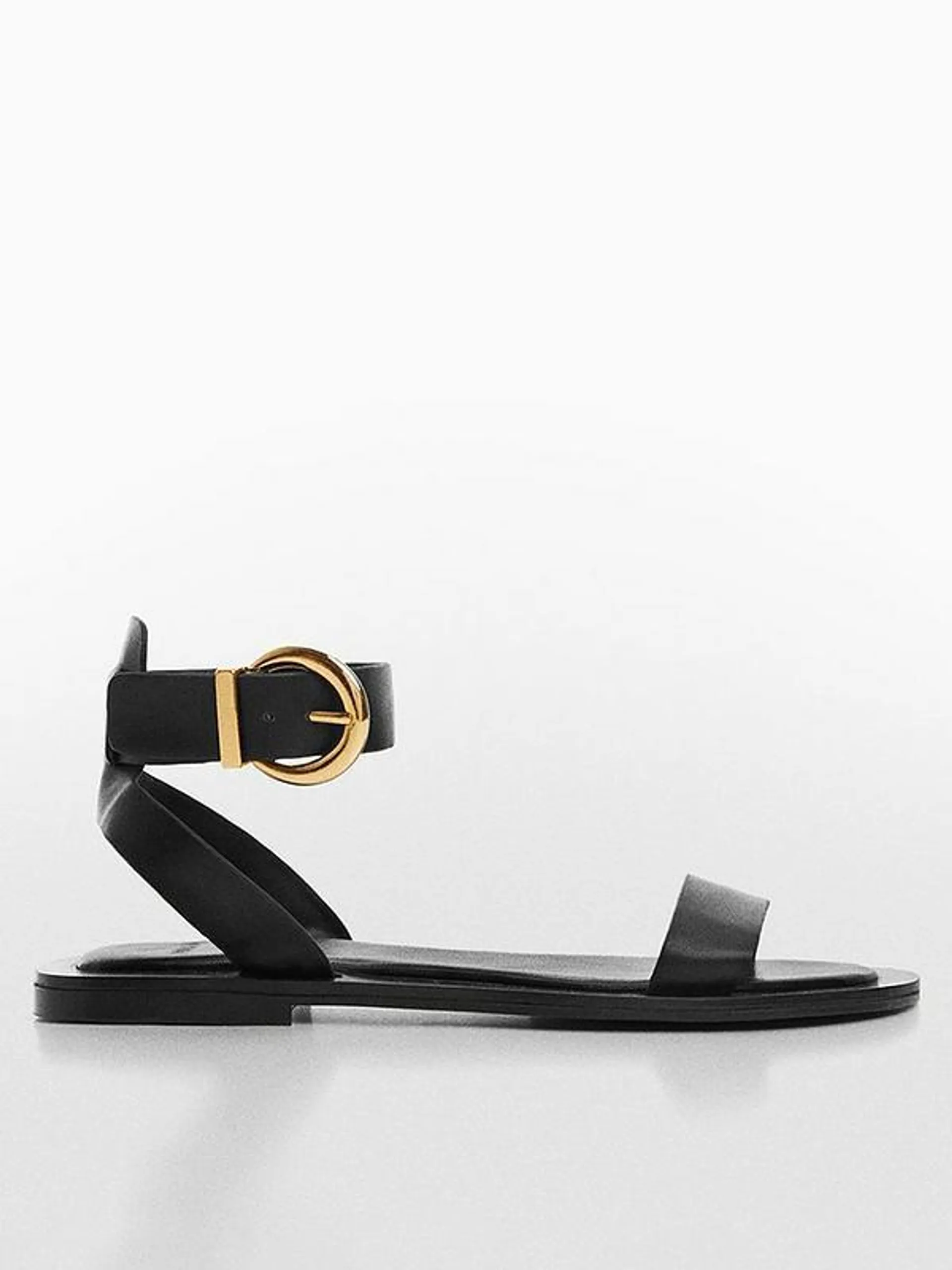 Buckle Strap Sandals - Black