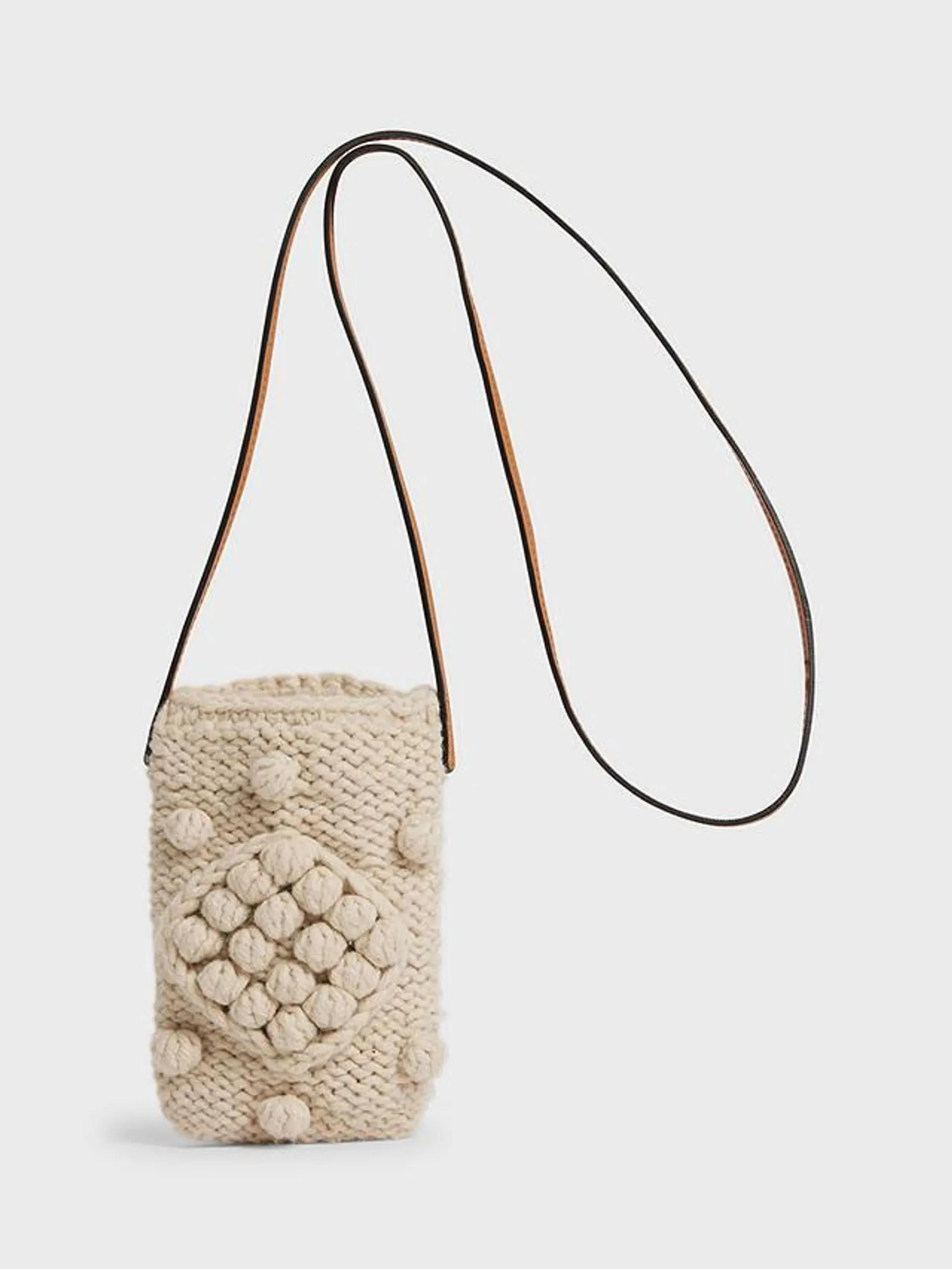 Rosie Small Knitted Crossbody Bag, Natural