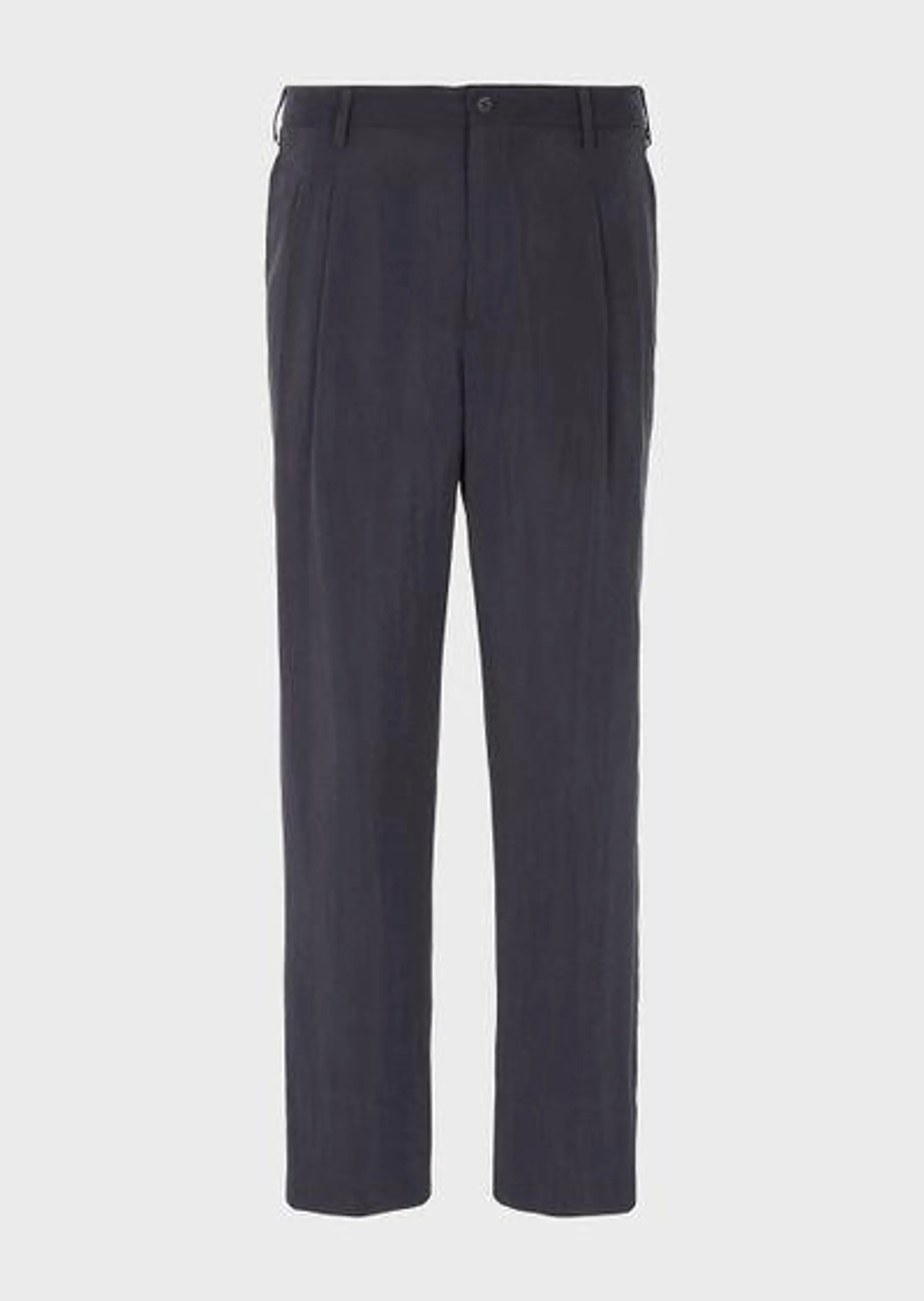 Two-dart trousers in silk-blend twill