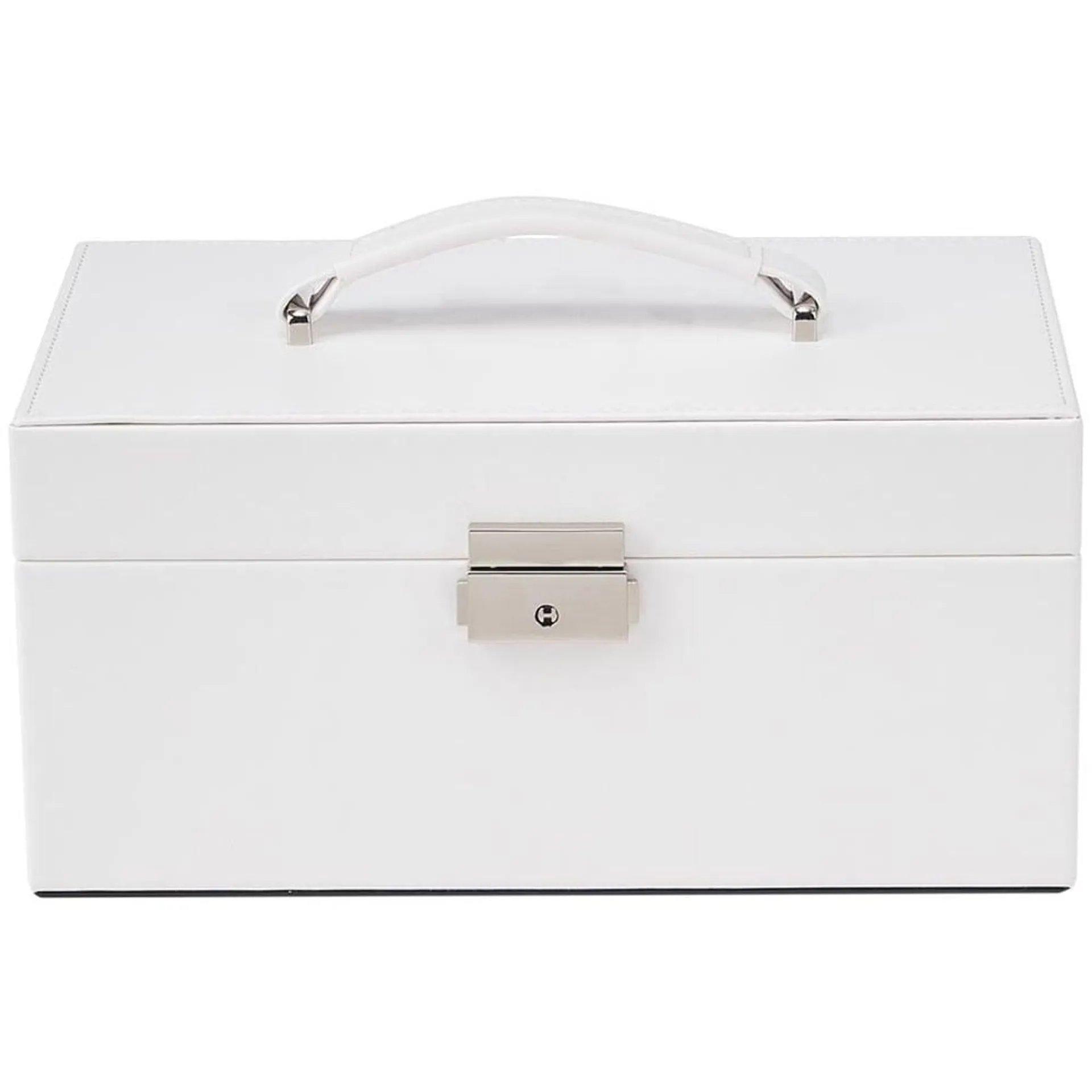 H&O Direct White PU Leather Portable Makeup Box