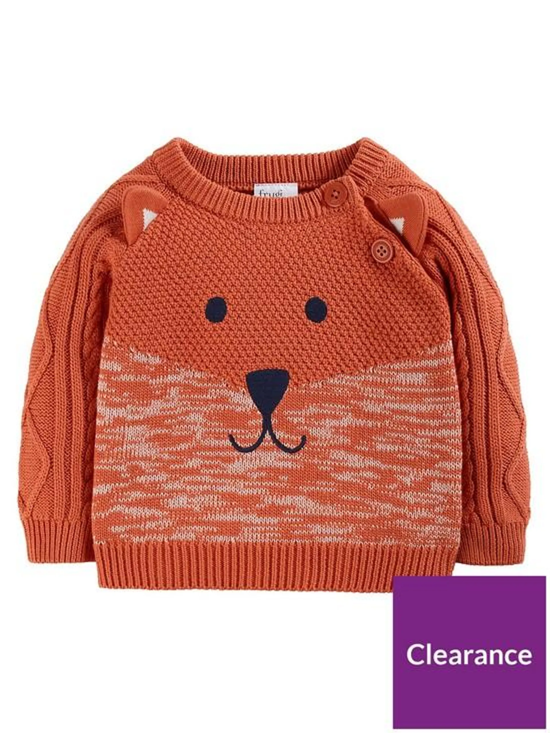 Boys Caleb Character Knit Jumper - Orange