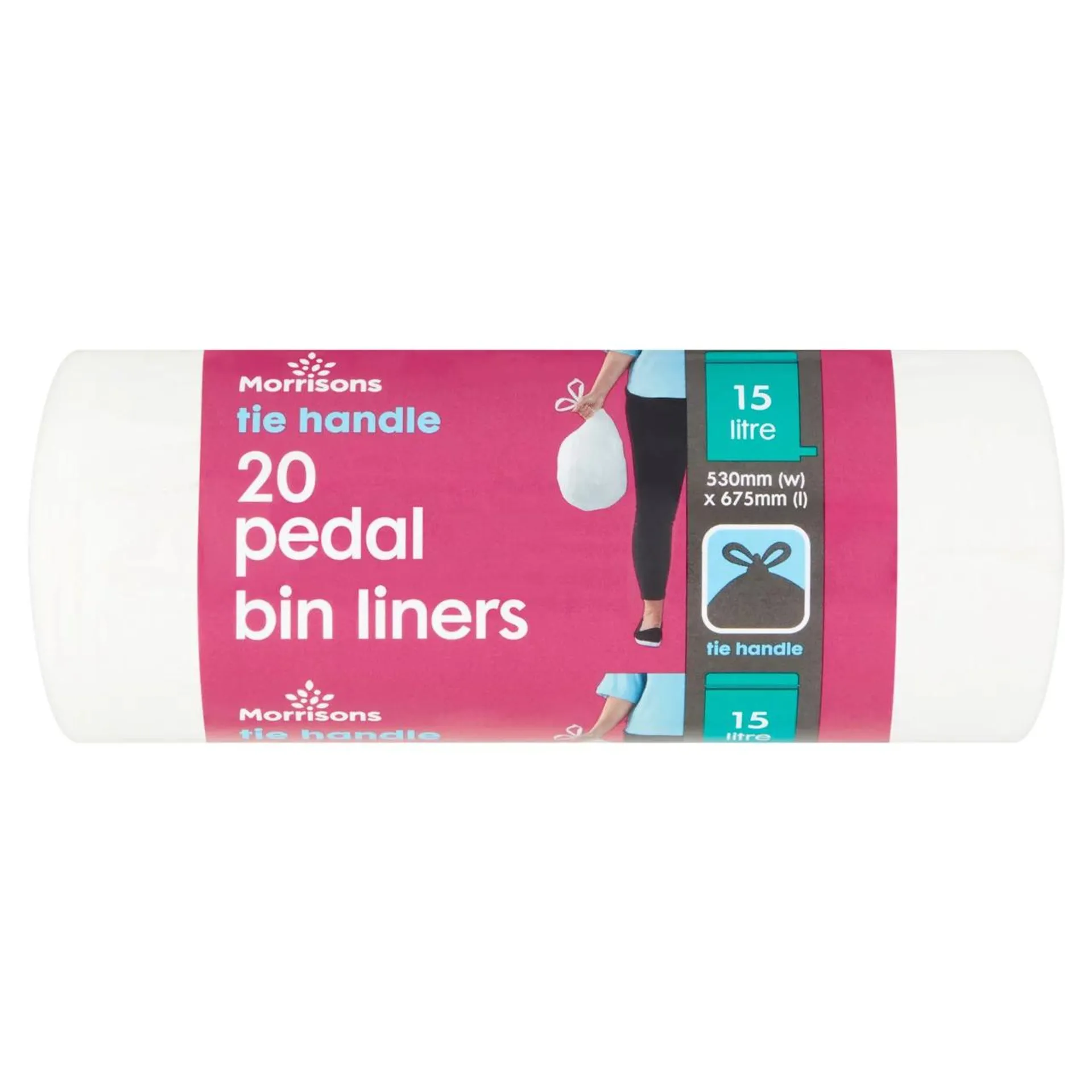 Morrisons 15L Tie Handle Pedal Bin Liners