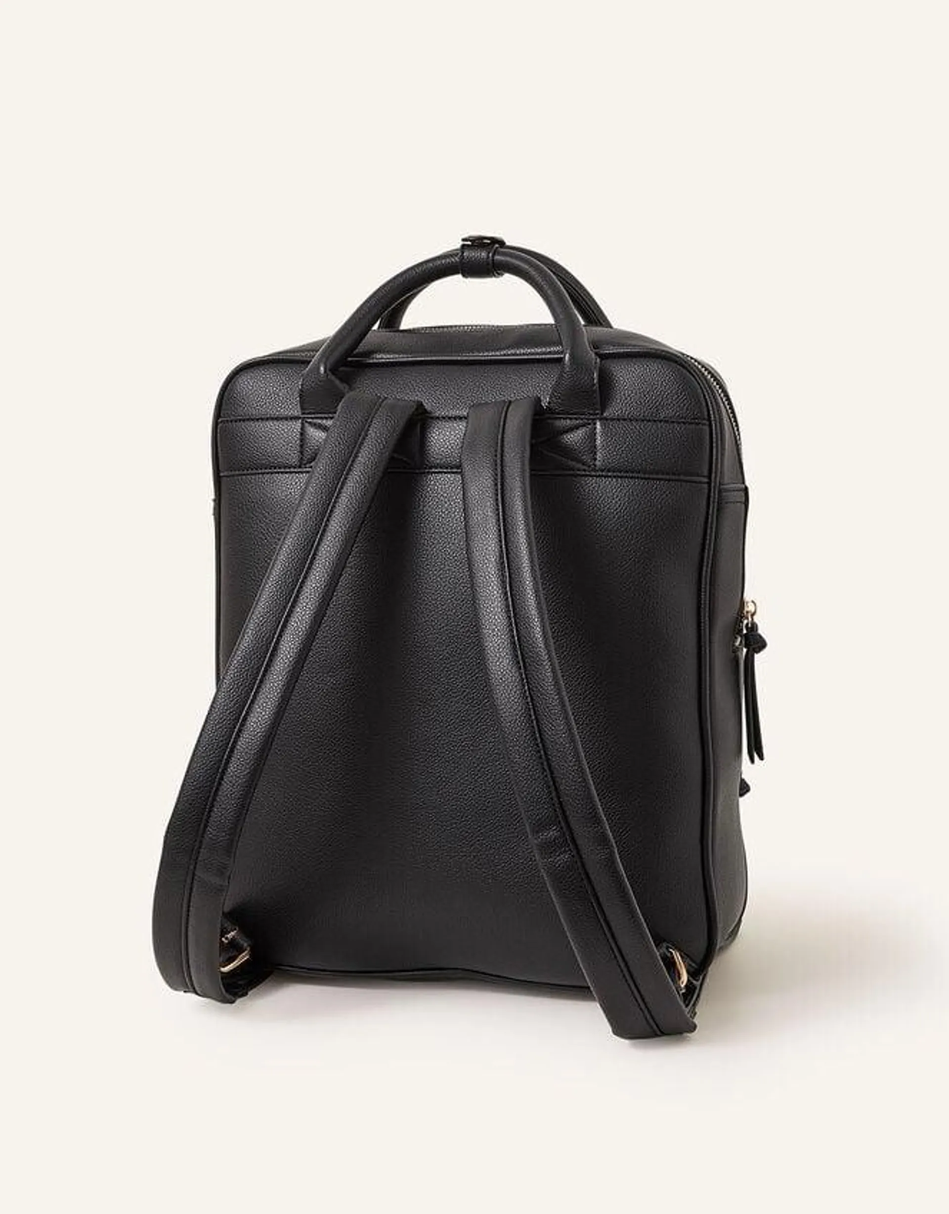 Pocket Top Handle Backpack Black