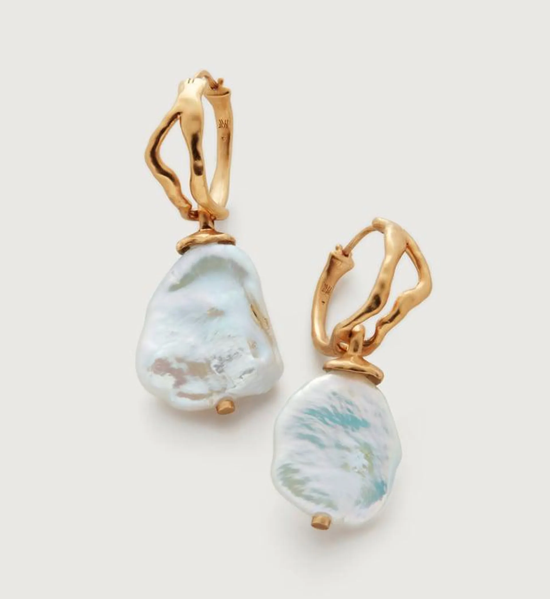 Keshi Pearl Large Hoop Earrings