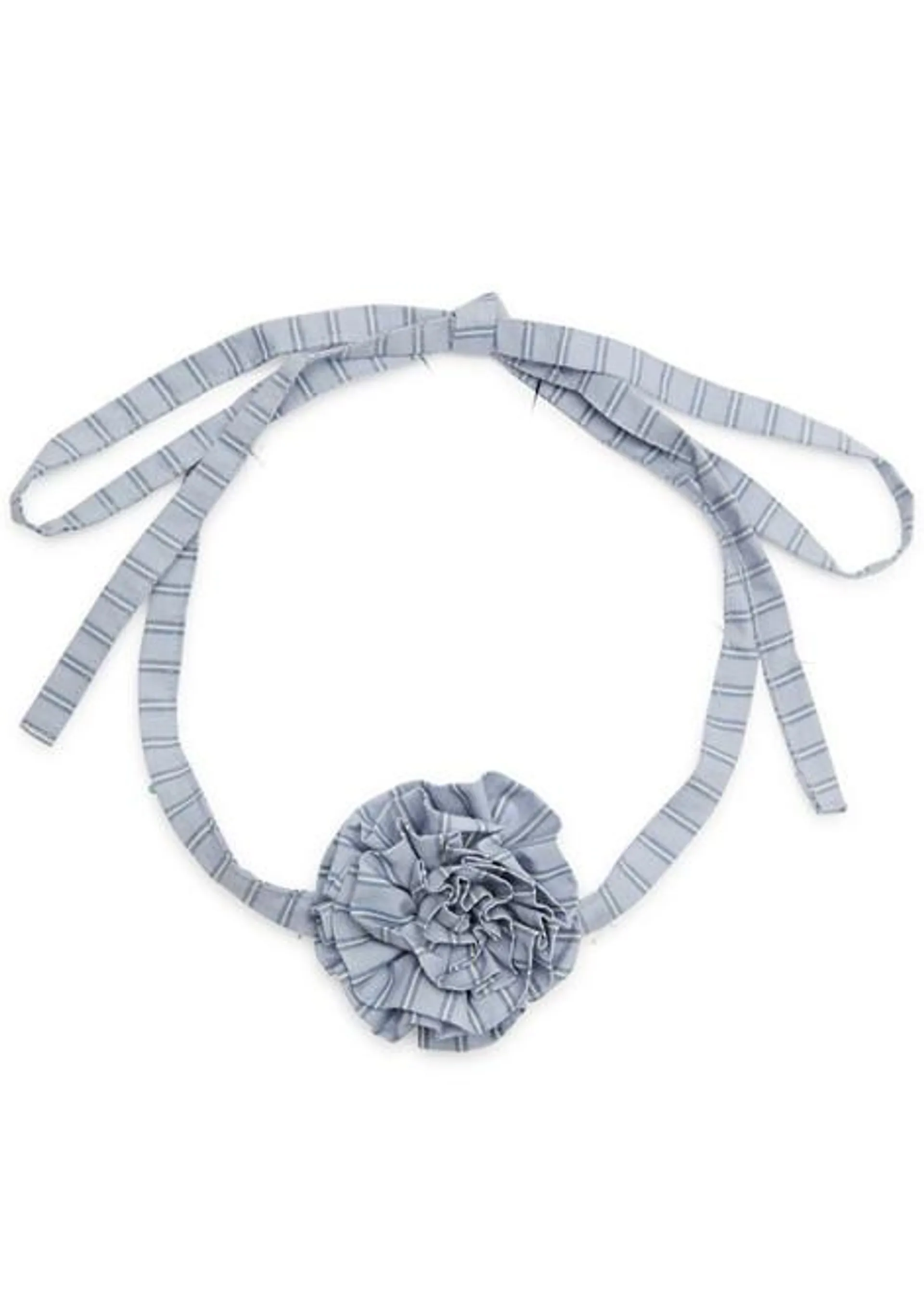 Rosette striped cotton choker