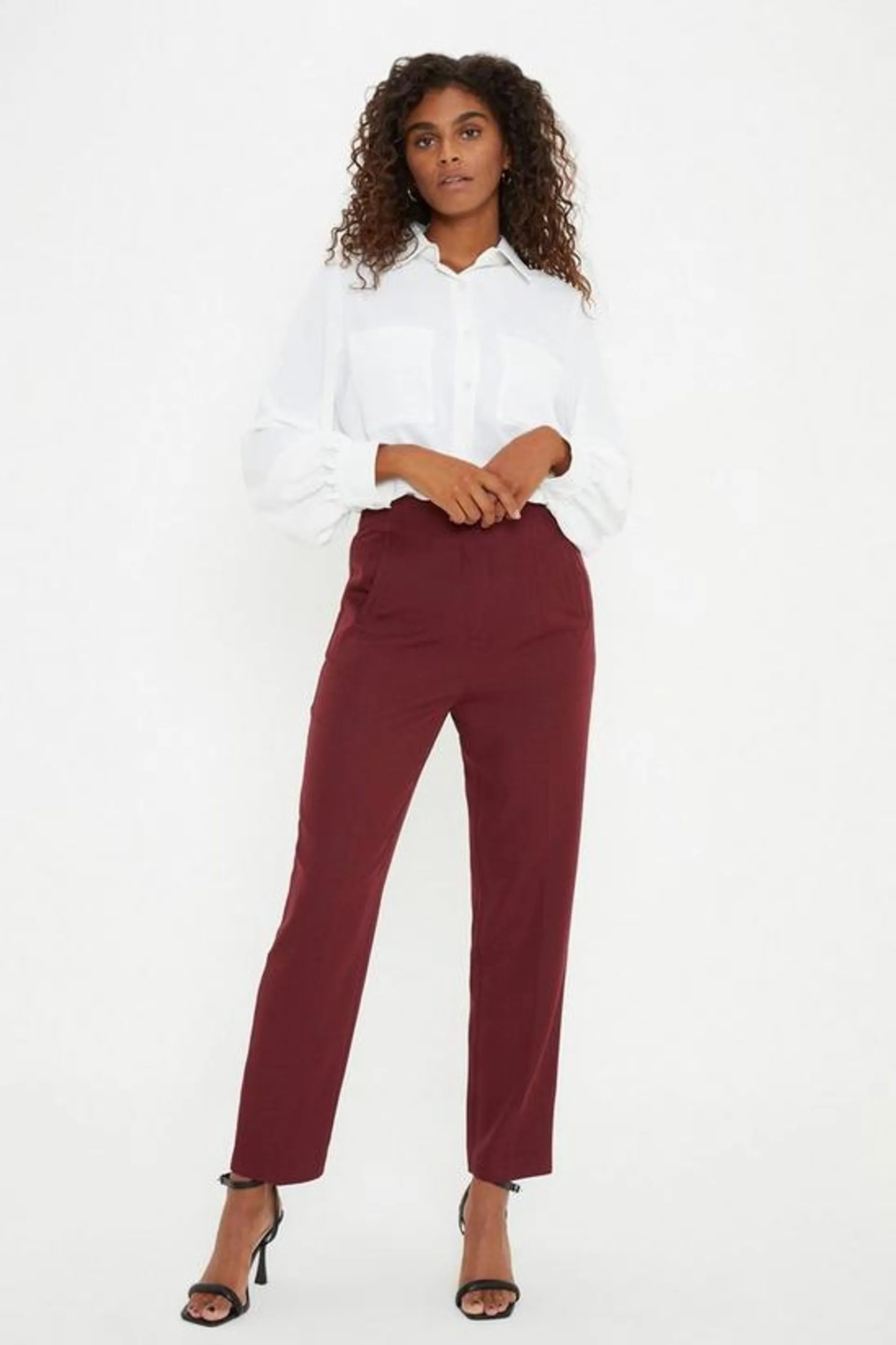 Luxe High Waist Slim Leg Trouser