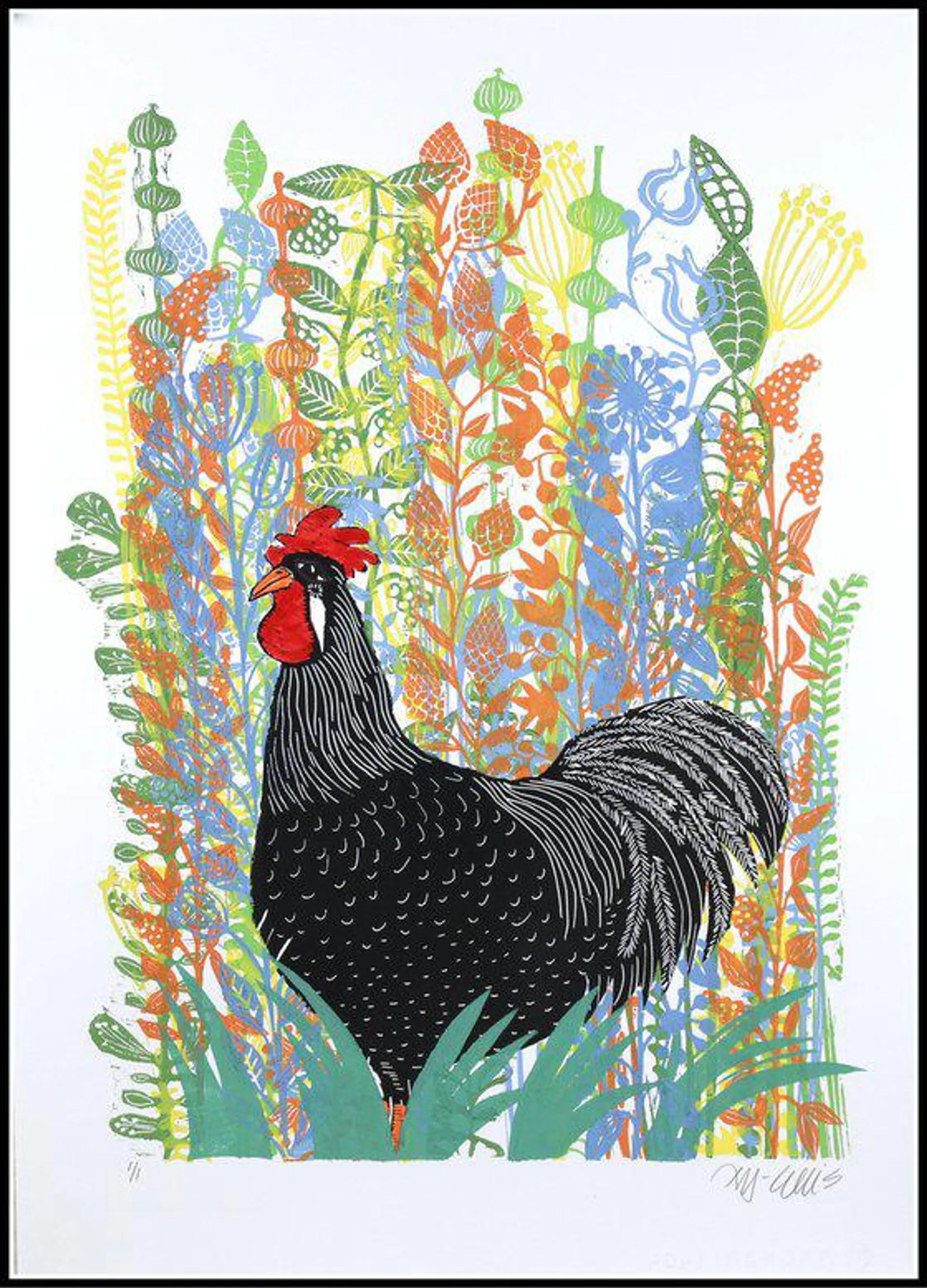 Rooster in the wild flowers (2024)