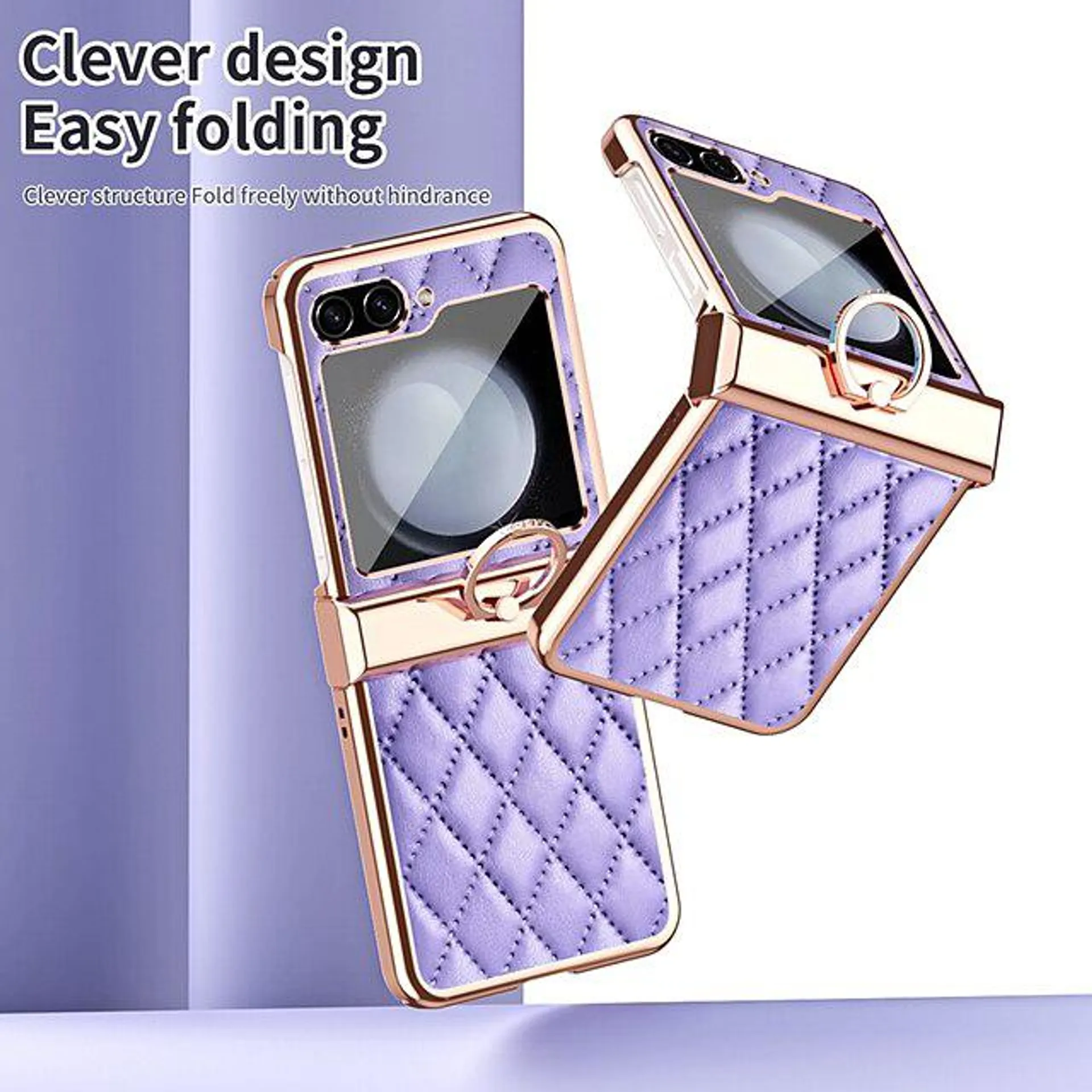 Phone Case For Samsung Galaxy Z Flip 5 Z Flip 3 Back Cover Portable Bumper Frame Kickstand Retro TPU PU Leather