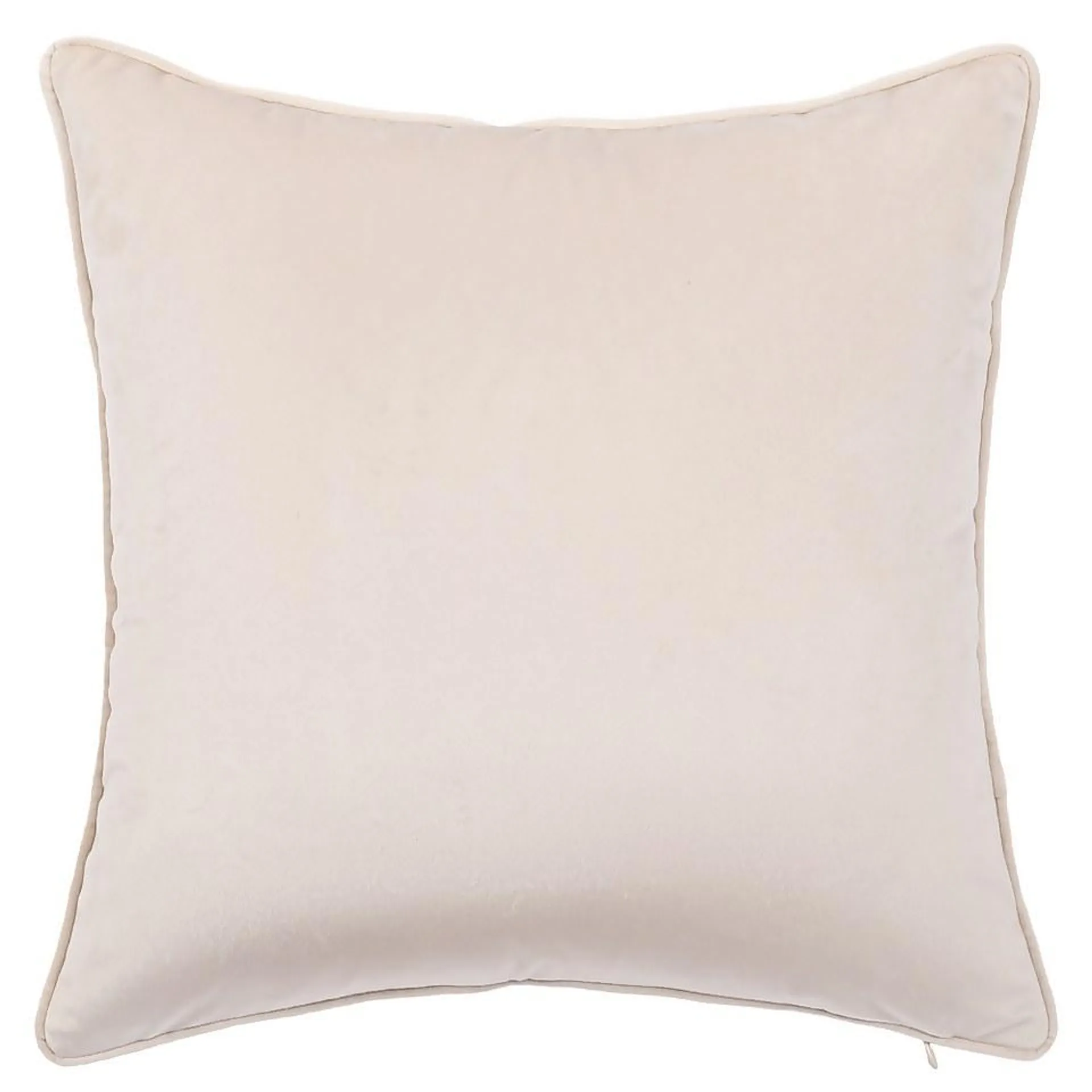 Large Plain Velvet Cushion - Natural - 58x58cm