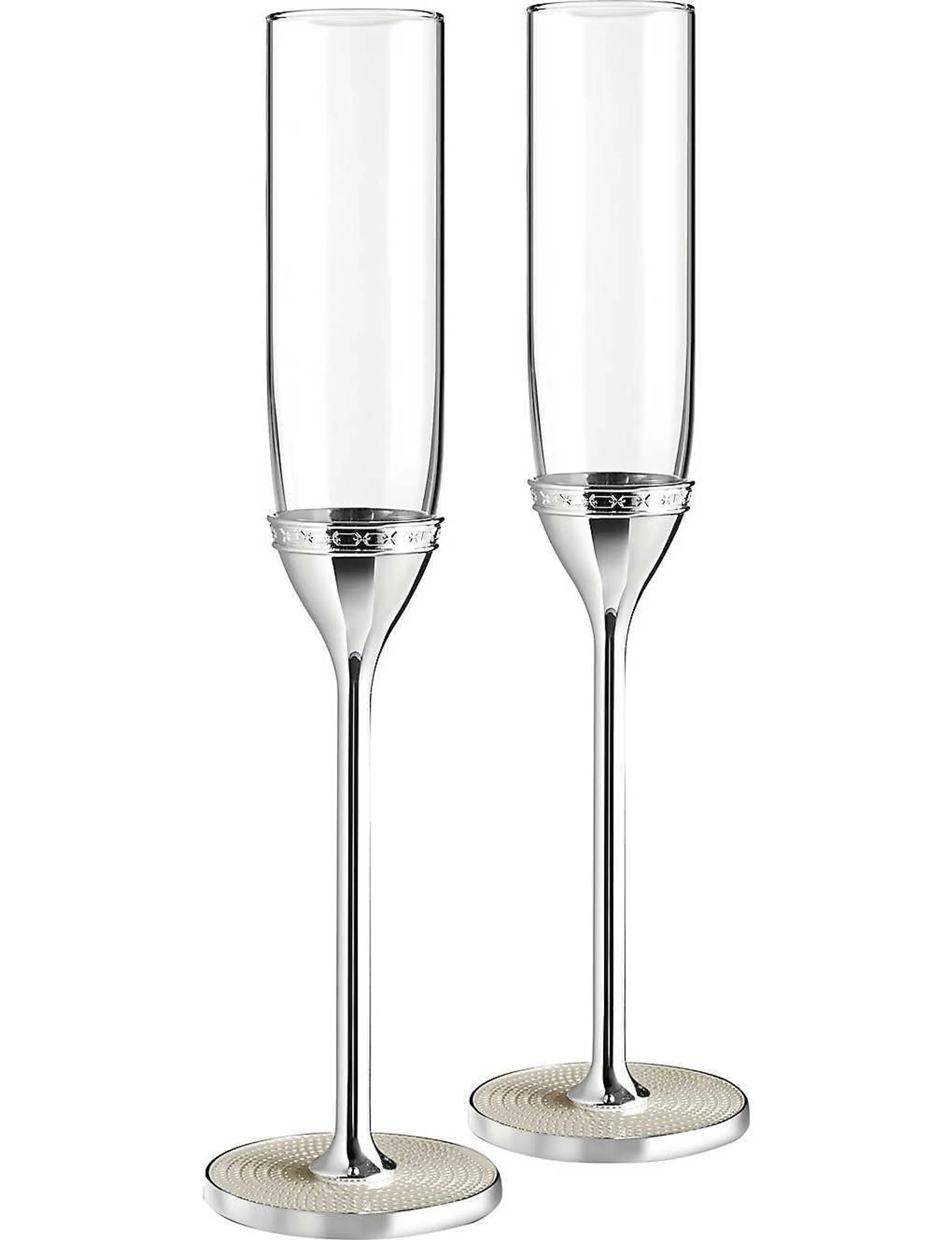 VERA WANG @ WEDGWOOD With Love Nouveau Pearl toasting flutes set of two