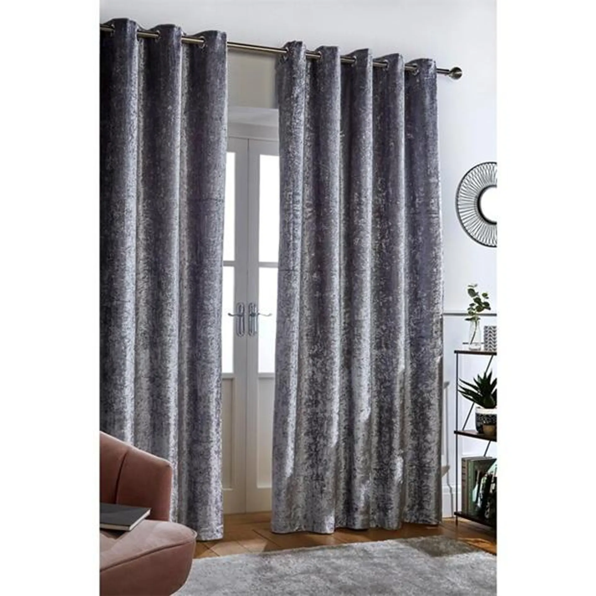 Crushed Velvet Eyelet Curtains