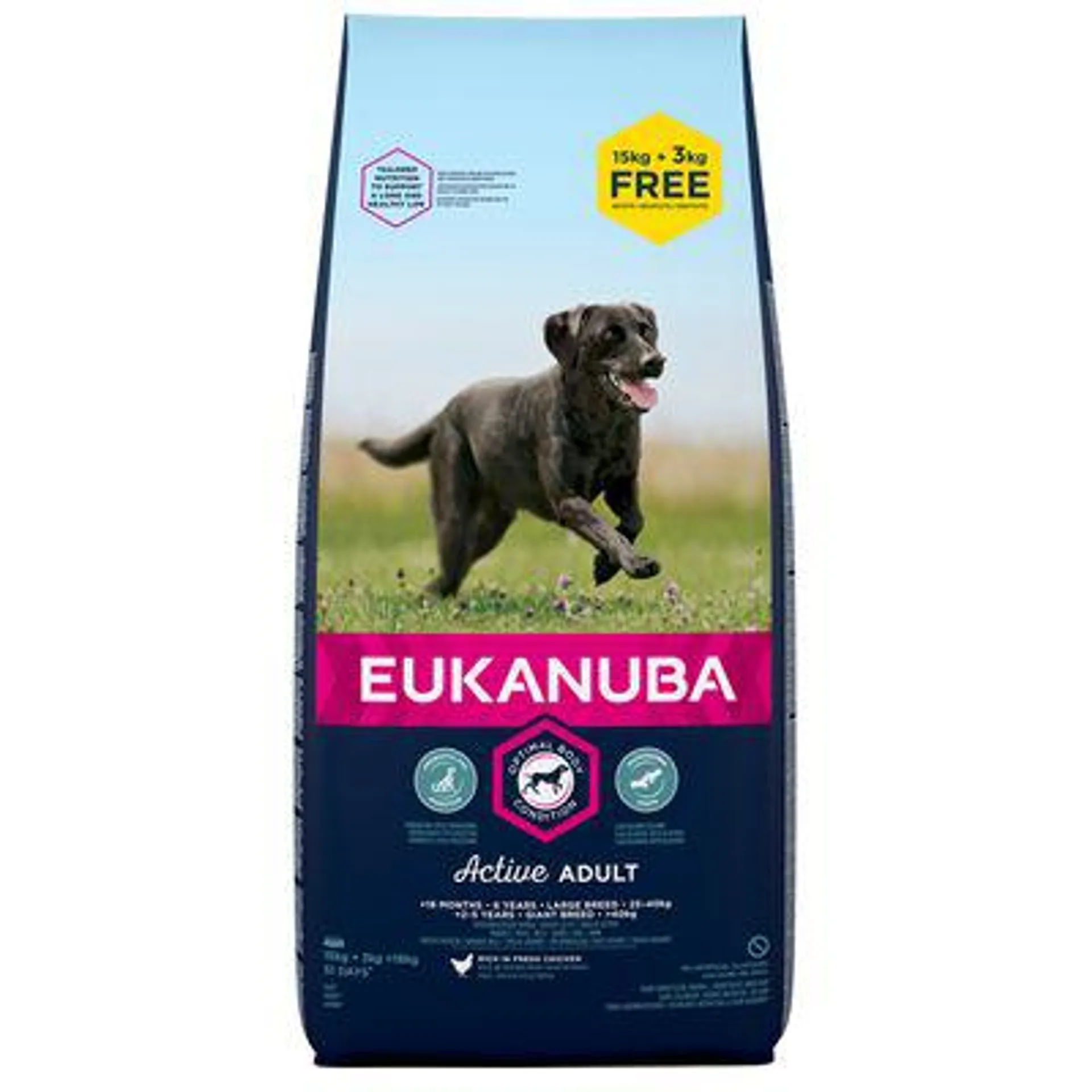 18kg Eukanuba Dry Dog Food- 15kg + 3kg Free!*