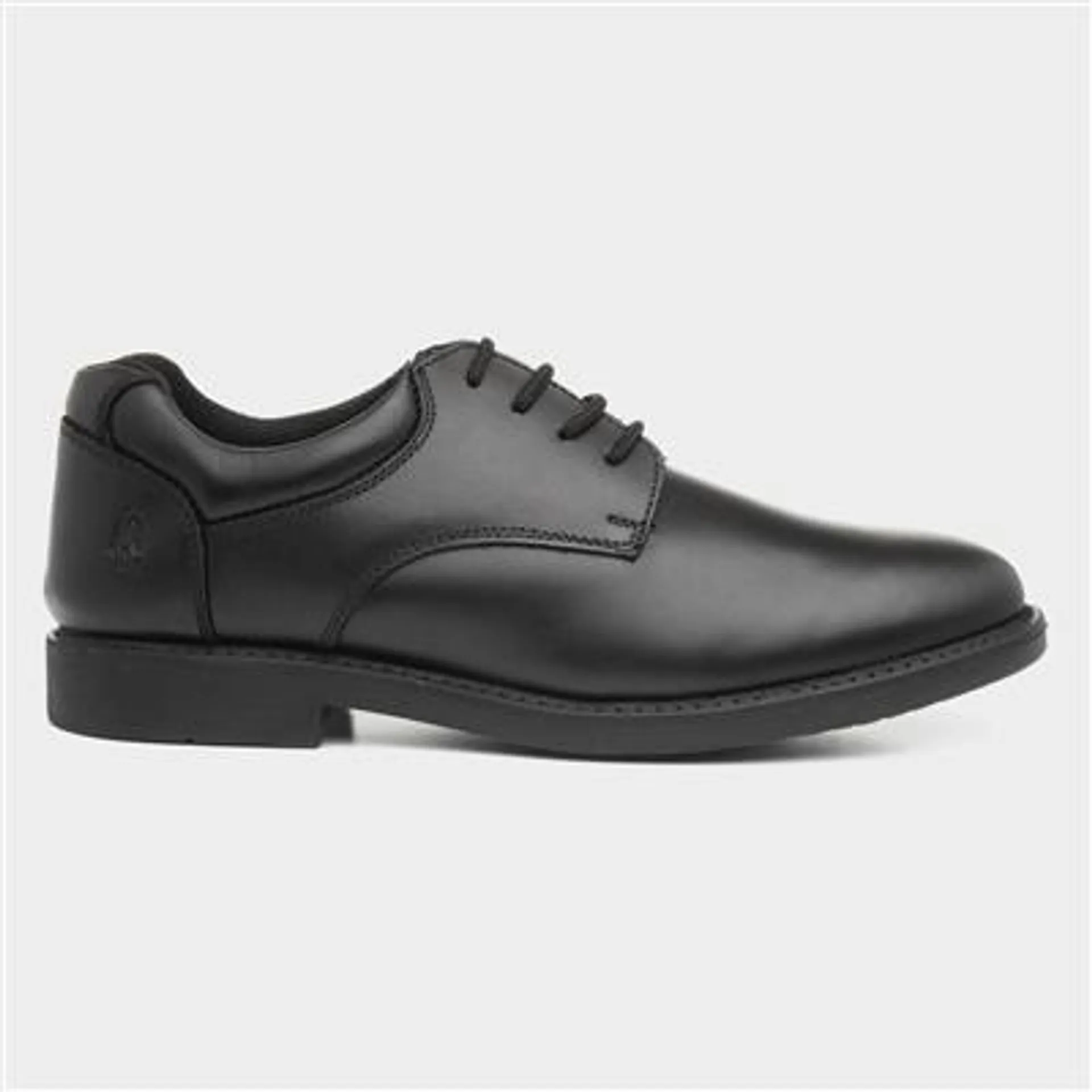 Hush Puppies Tim Boys Black Leather Lace Up Shoe