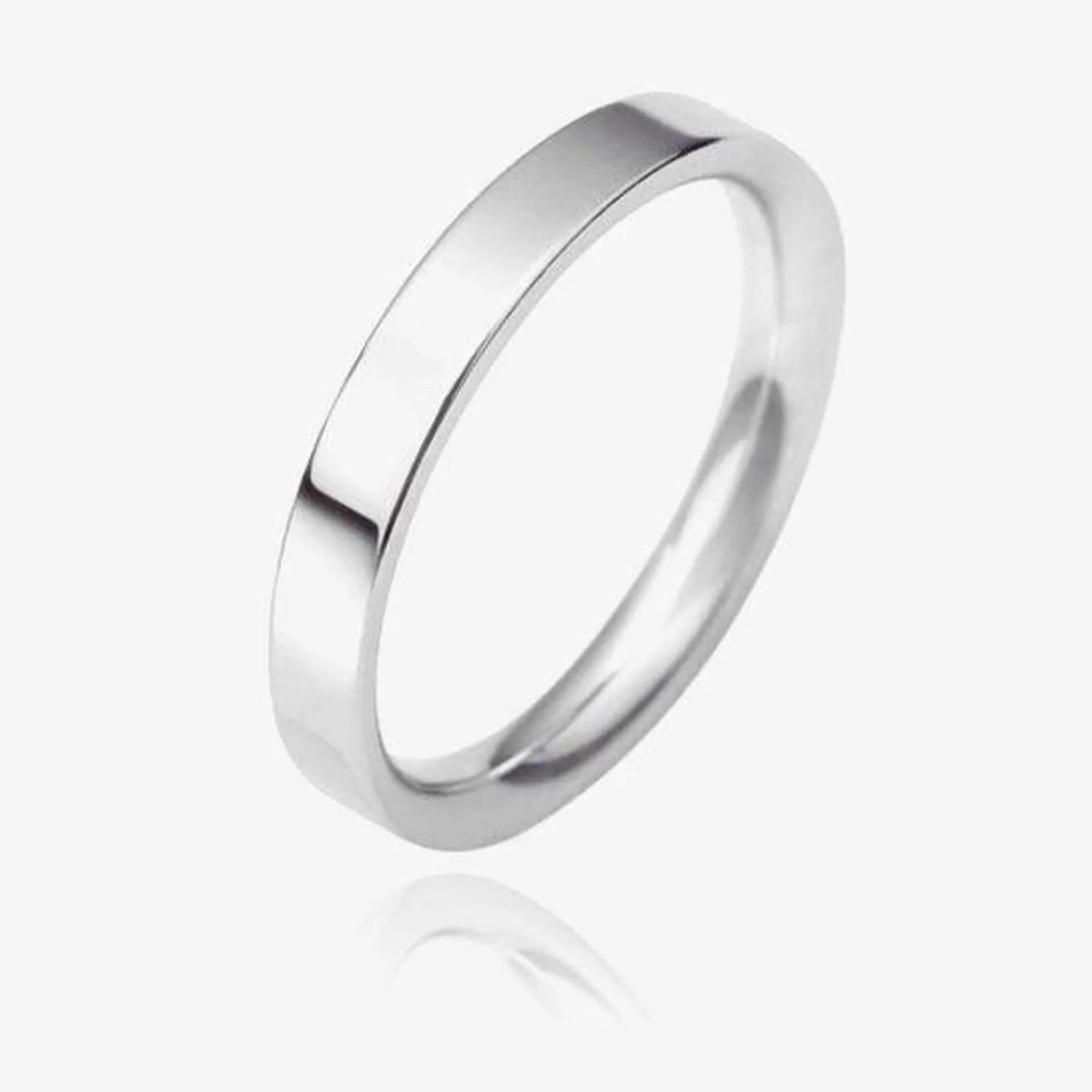 Platinum 3.0mm Flat Court Wedding Ring BFC3.0PlaT