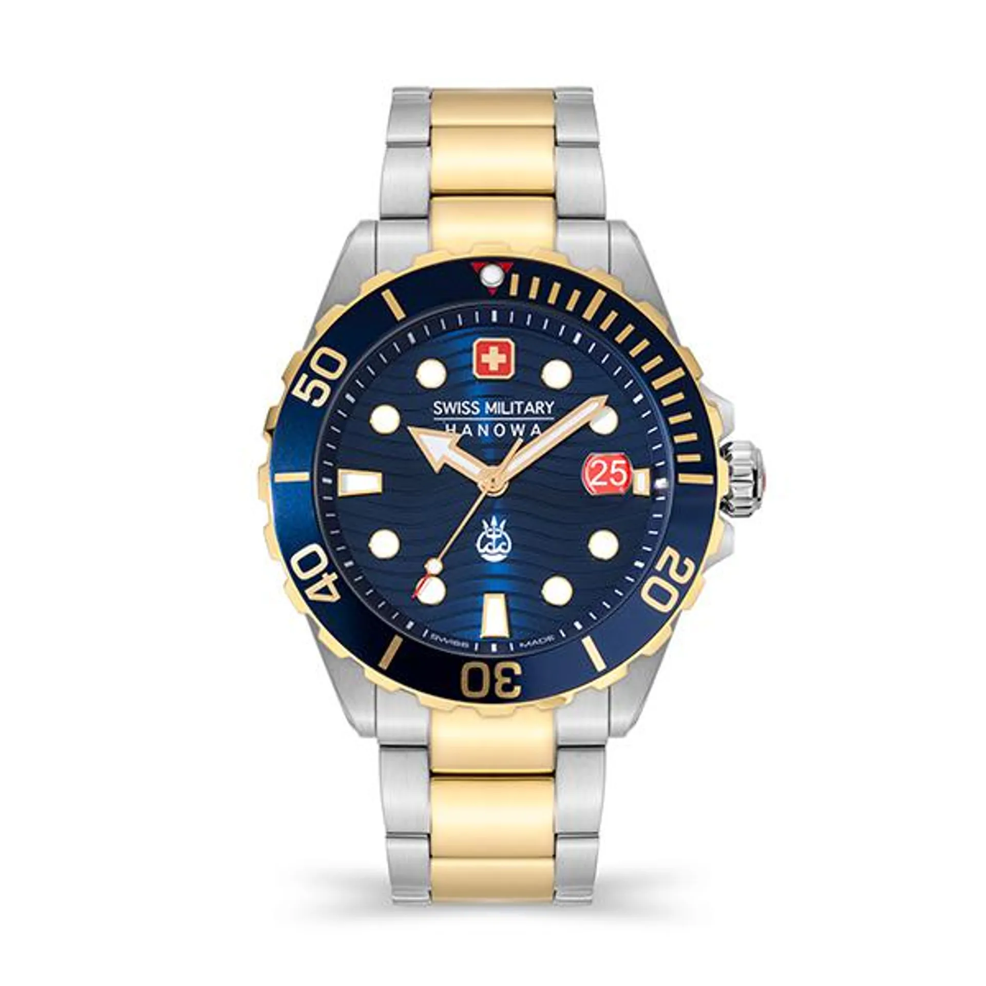 Swiss Military By Hanowa Gents Offshore Diver II Watch with Two Tone Stainless Steel Bracelet