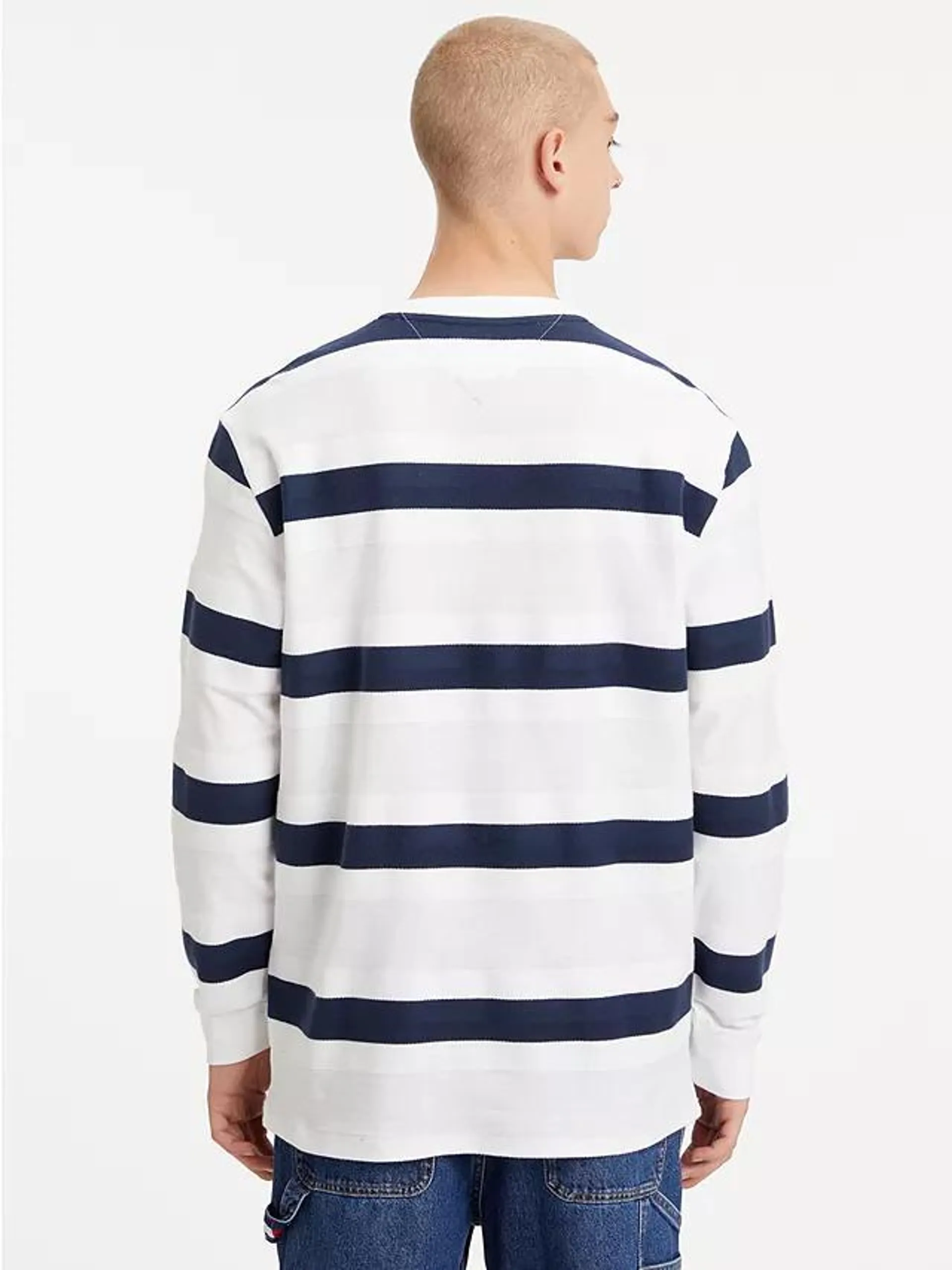 Tommy Jeans Stripe Long Sleeve T-Shirt, Twilight Navy