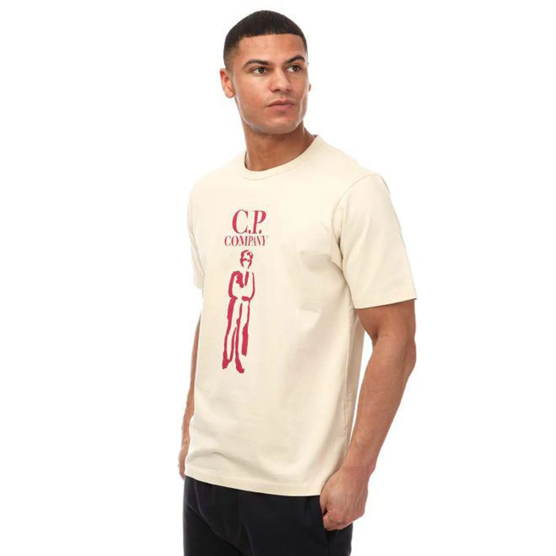 C.P. Company Mens 30/2 Mercerized Jersey Sailor T-Shirt in Cream
