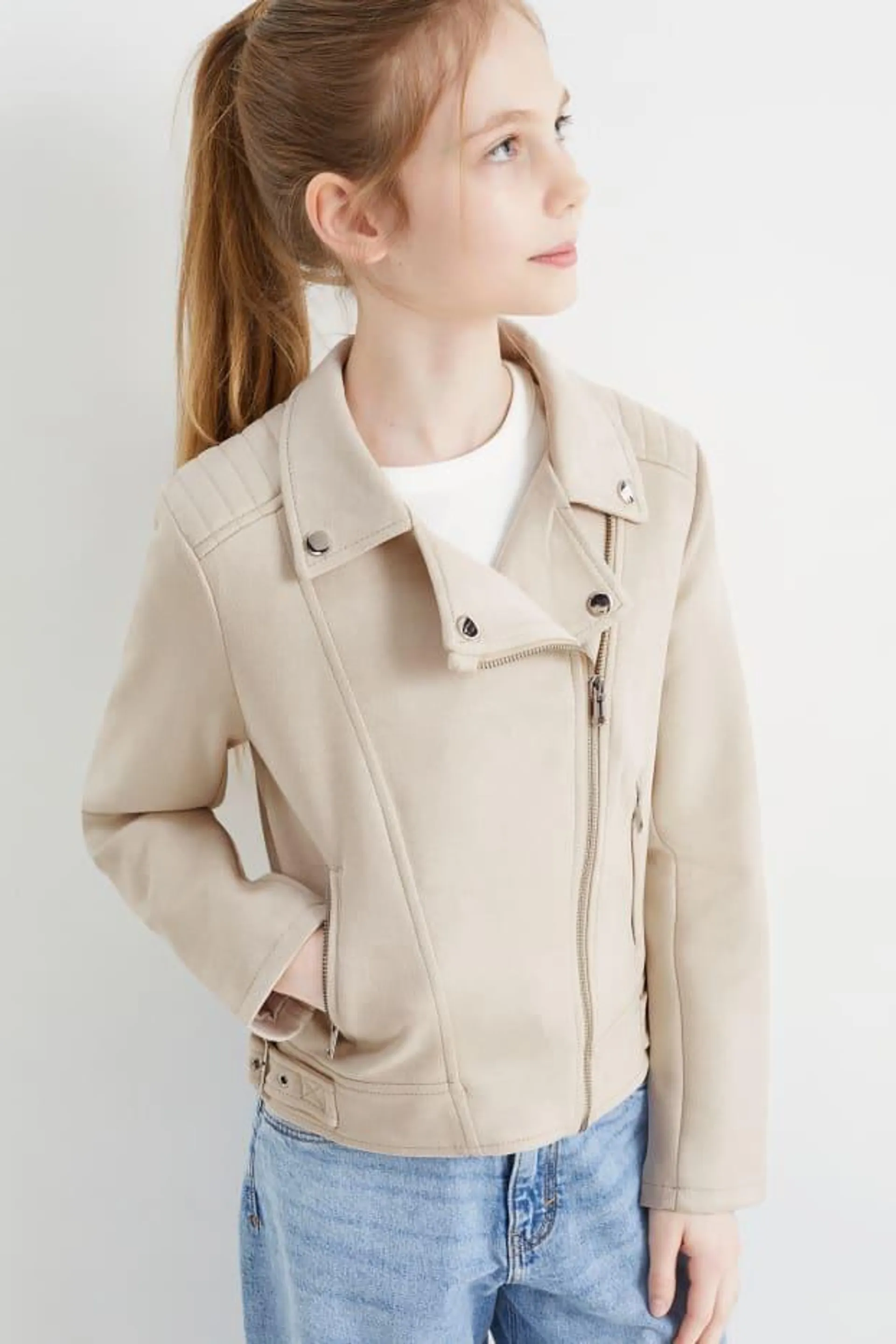 Biker jacket - faux suede