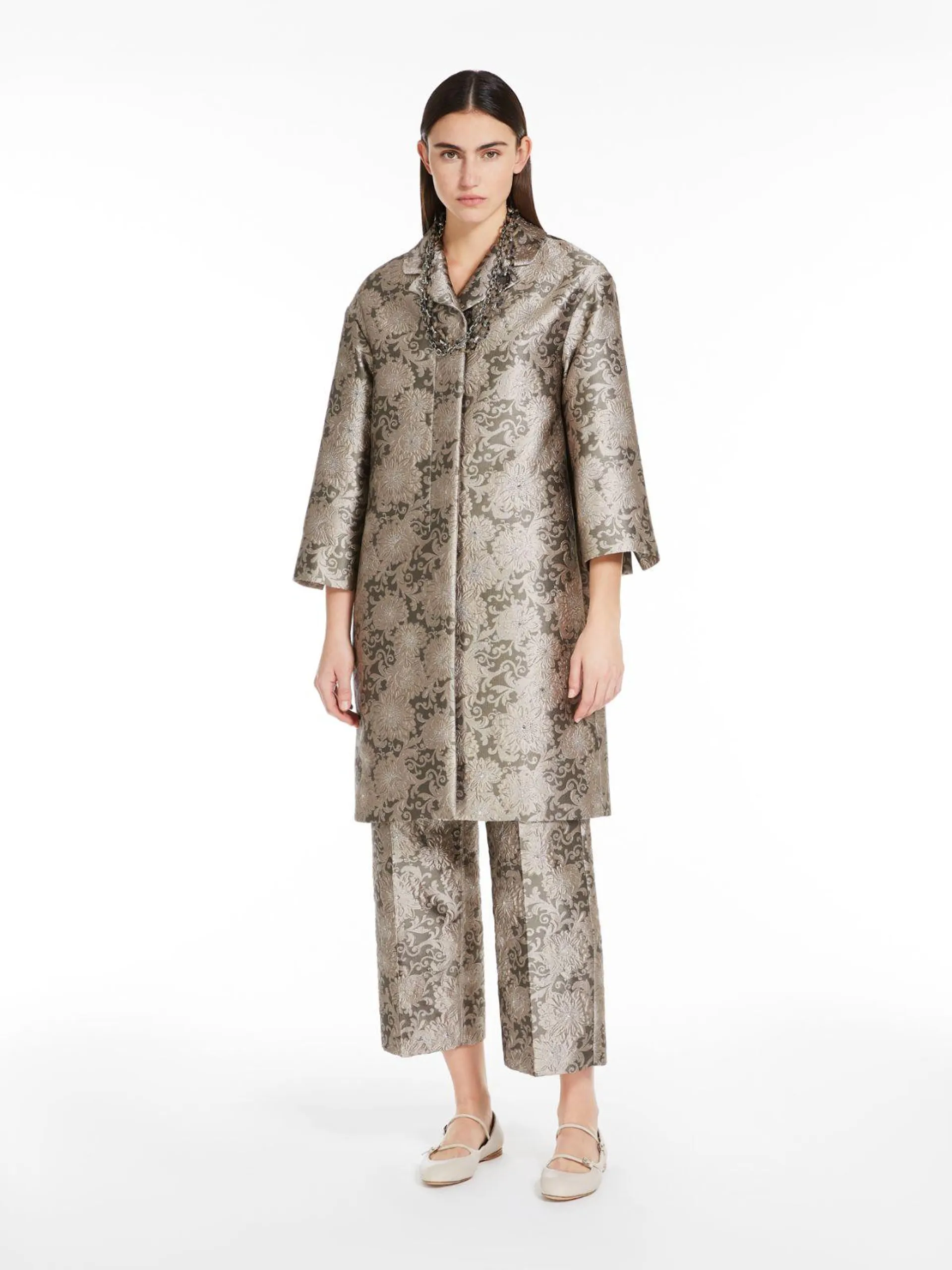 Jacquard silk coat