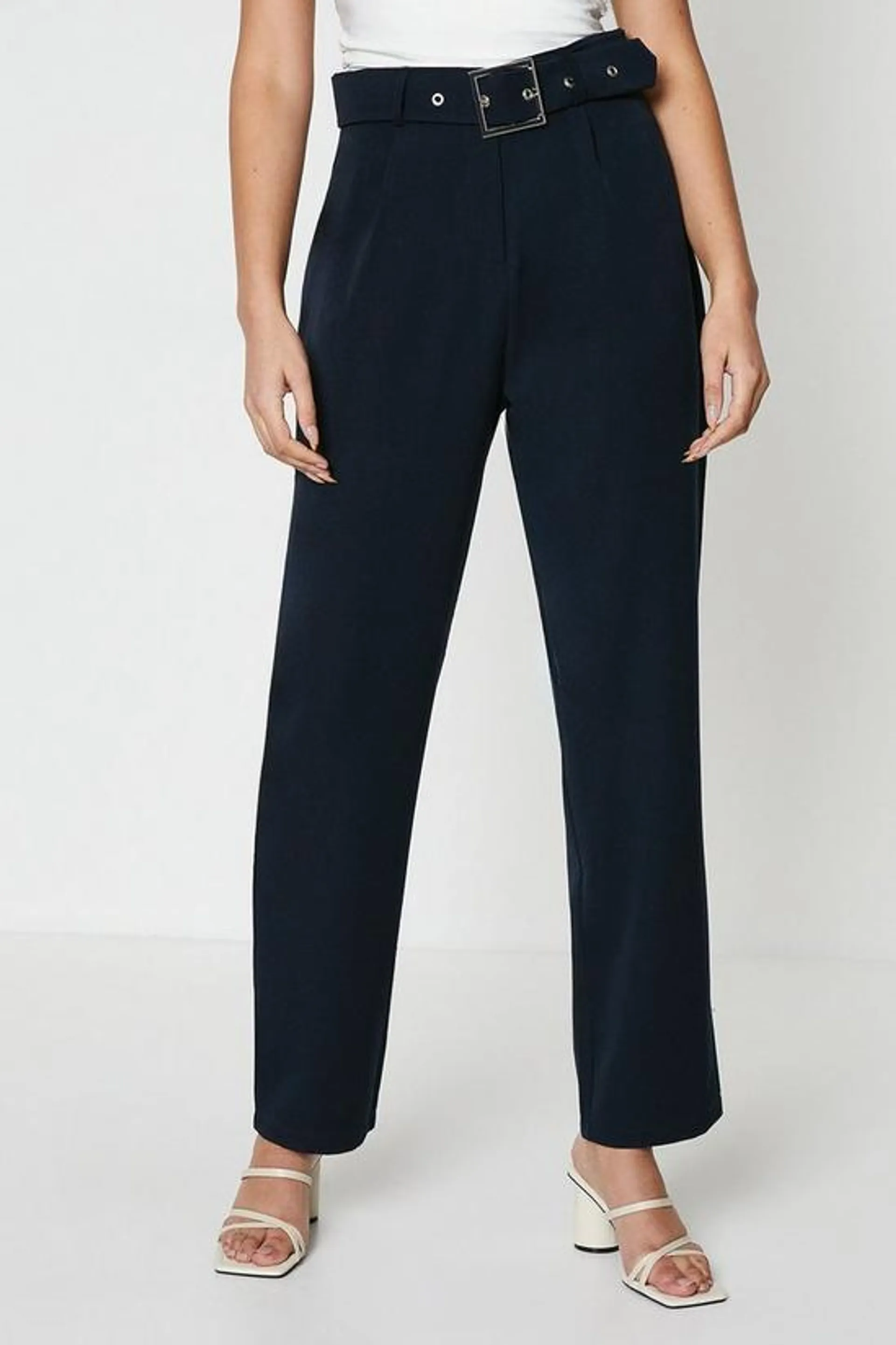 Tall Belted Straight Leg Trouser