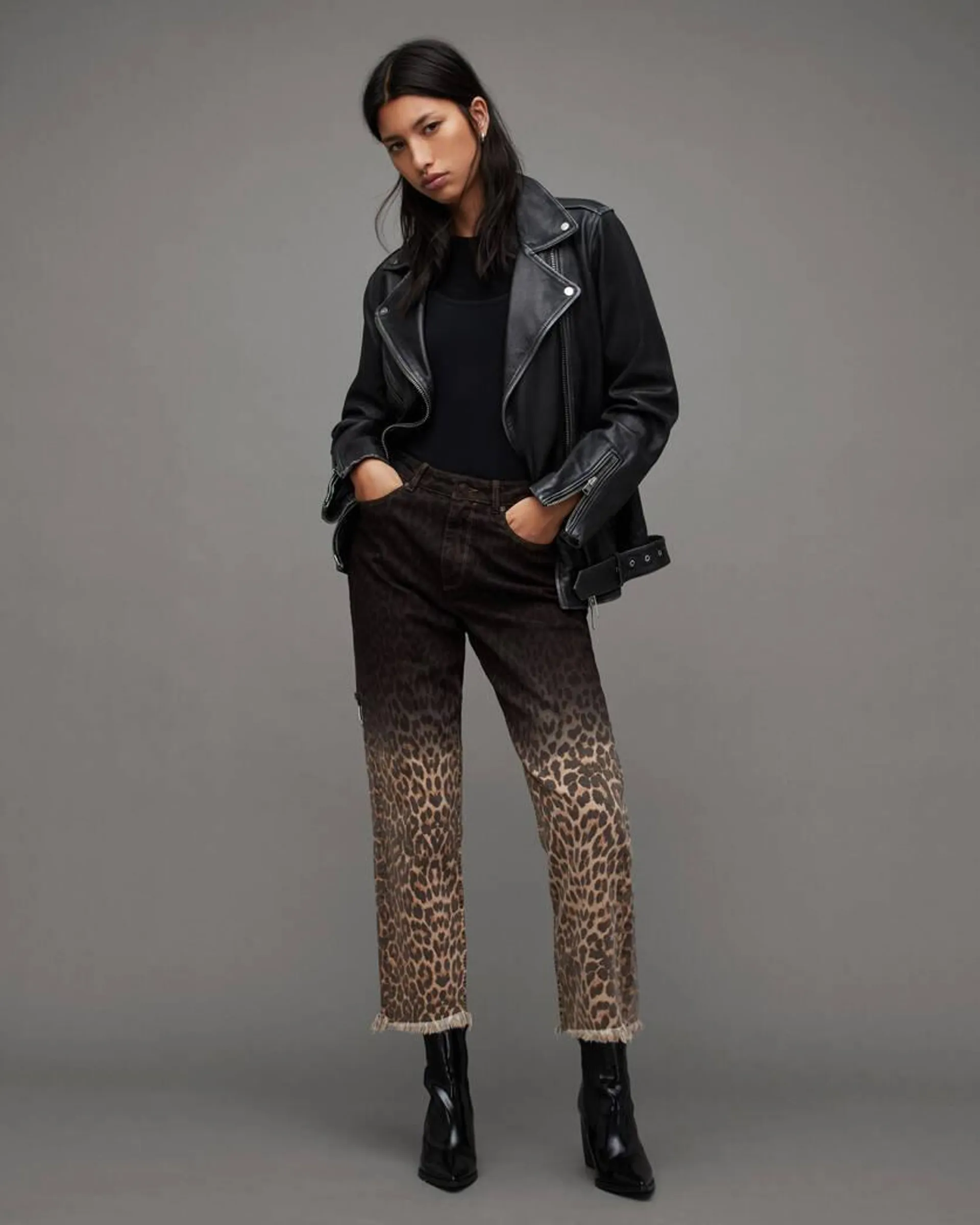 Rali Leopard Print Skinny Jeans