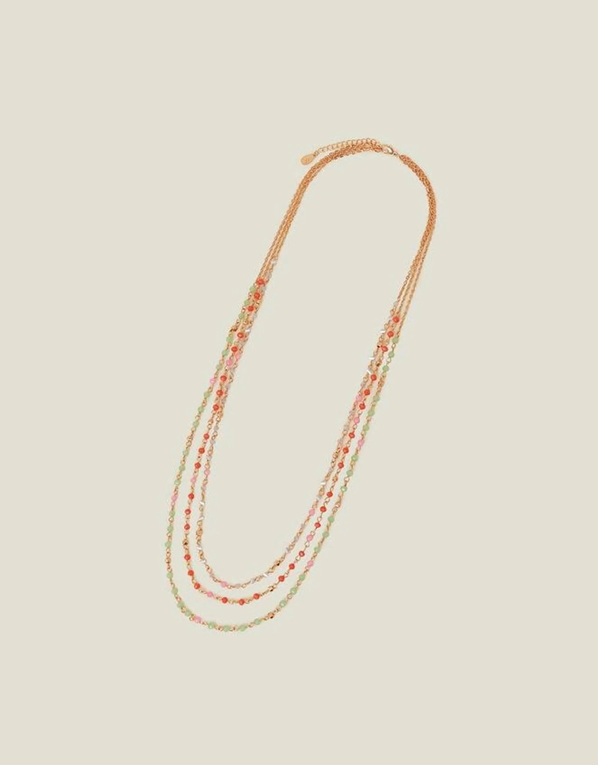 Longline Layered Facet Bead Necklace