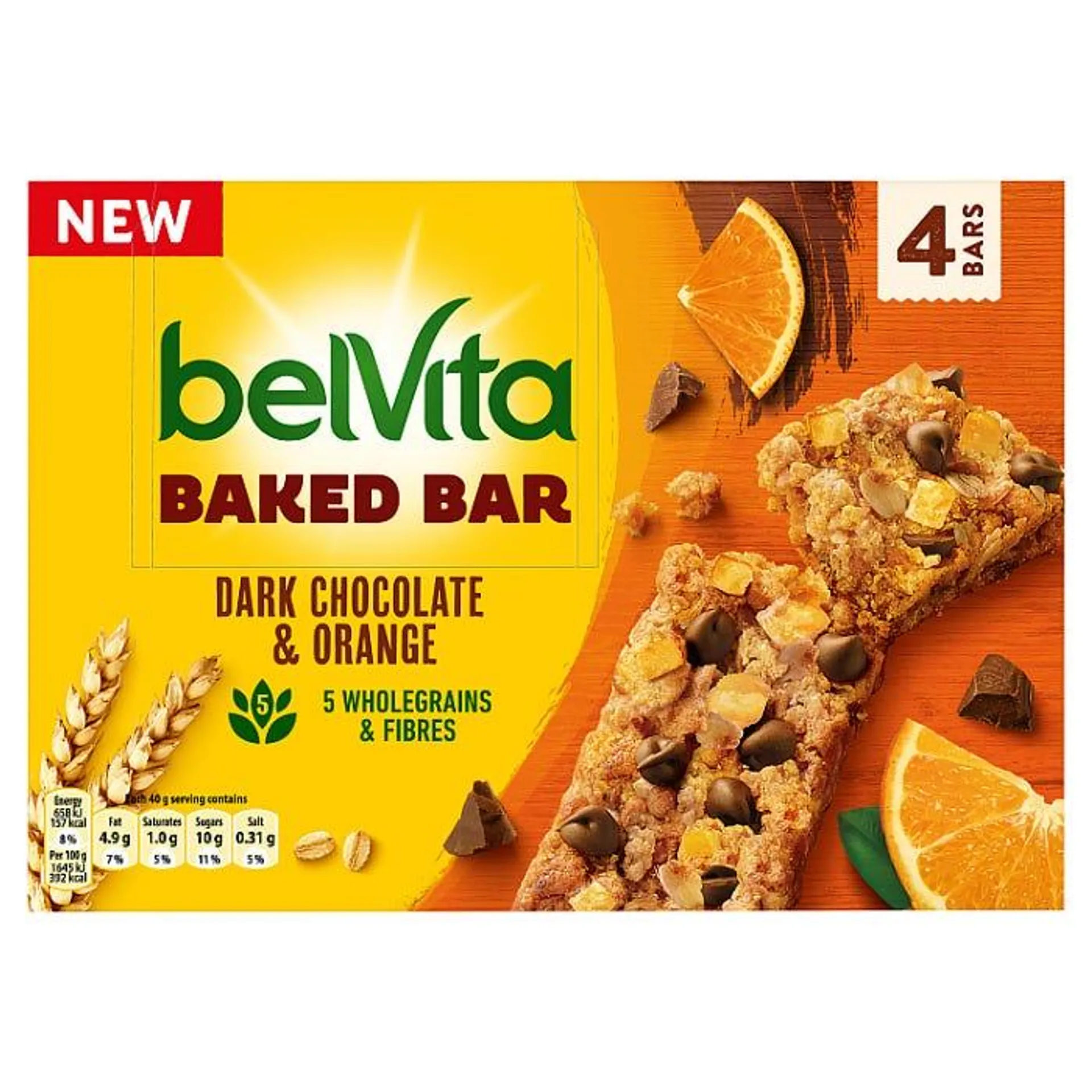 Belvita Bar Dark Chocolate & Orange,160g (Pack of 4)