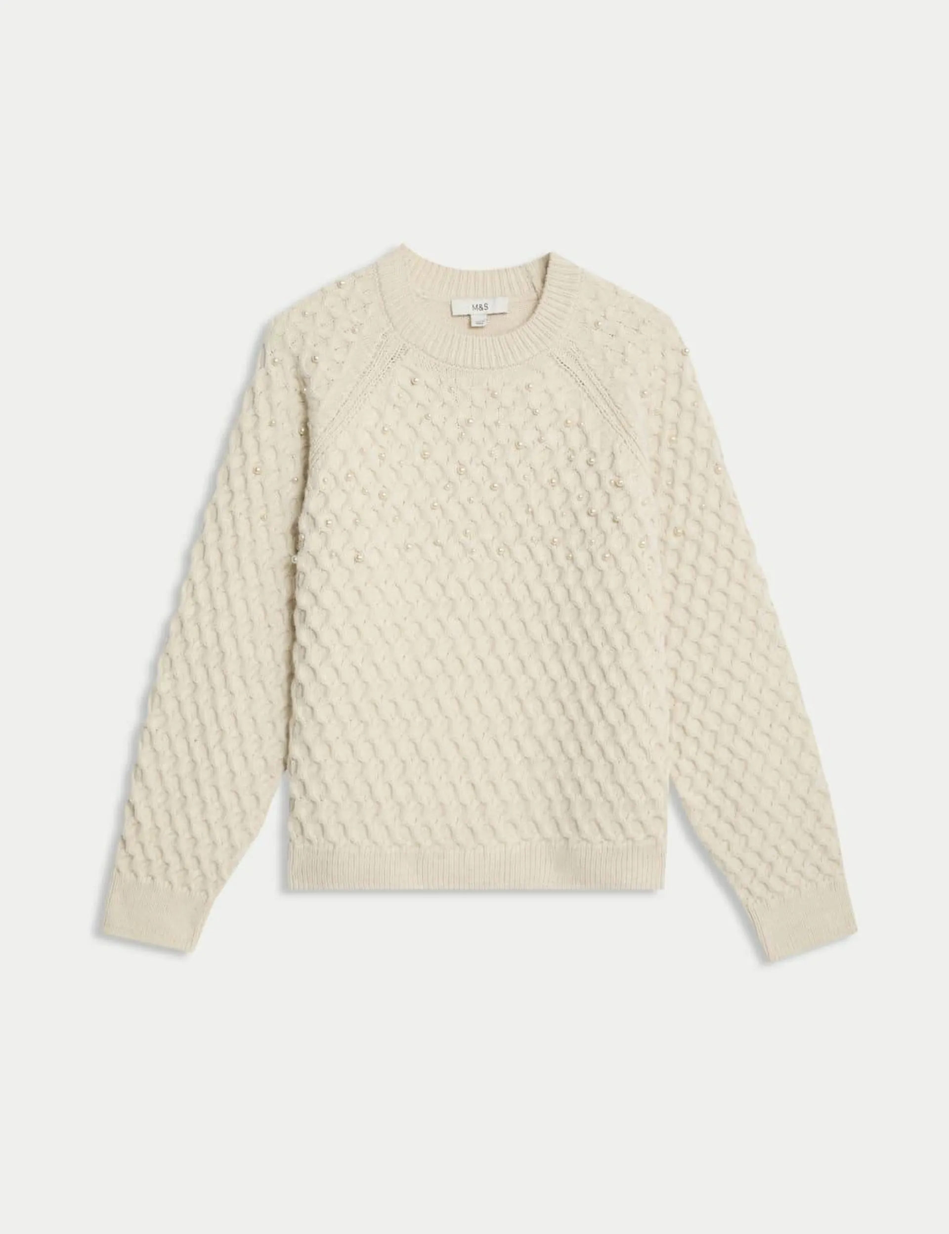 Cable Knit Embellished Jumper