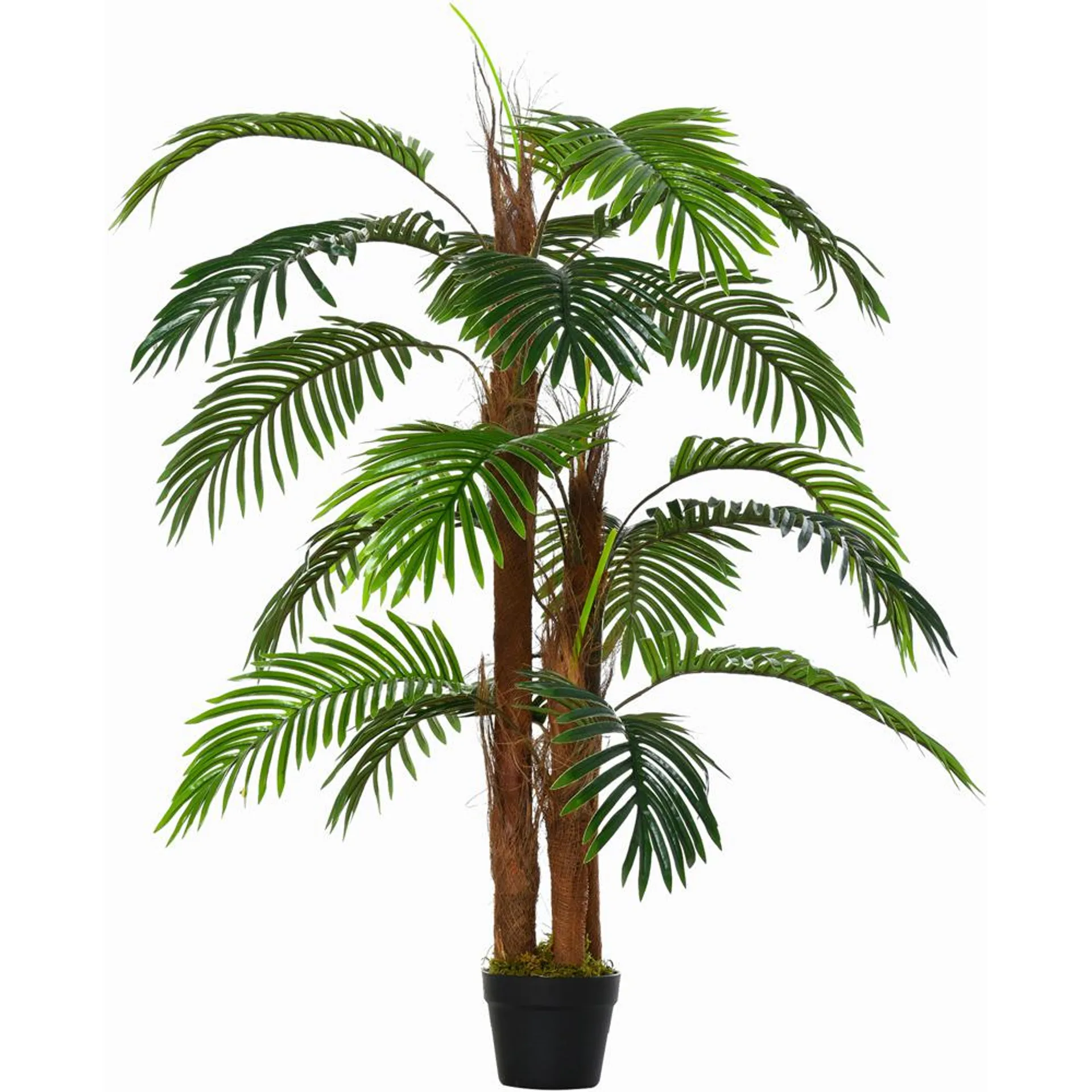Outsunny Tropical Palm Tree Artificial Plant In Pot 4ft