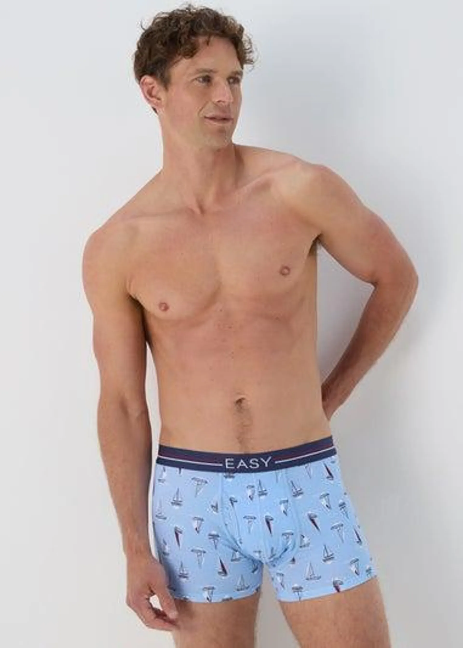 3 Pack Blue Nautical Keyhole Boxers