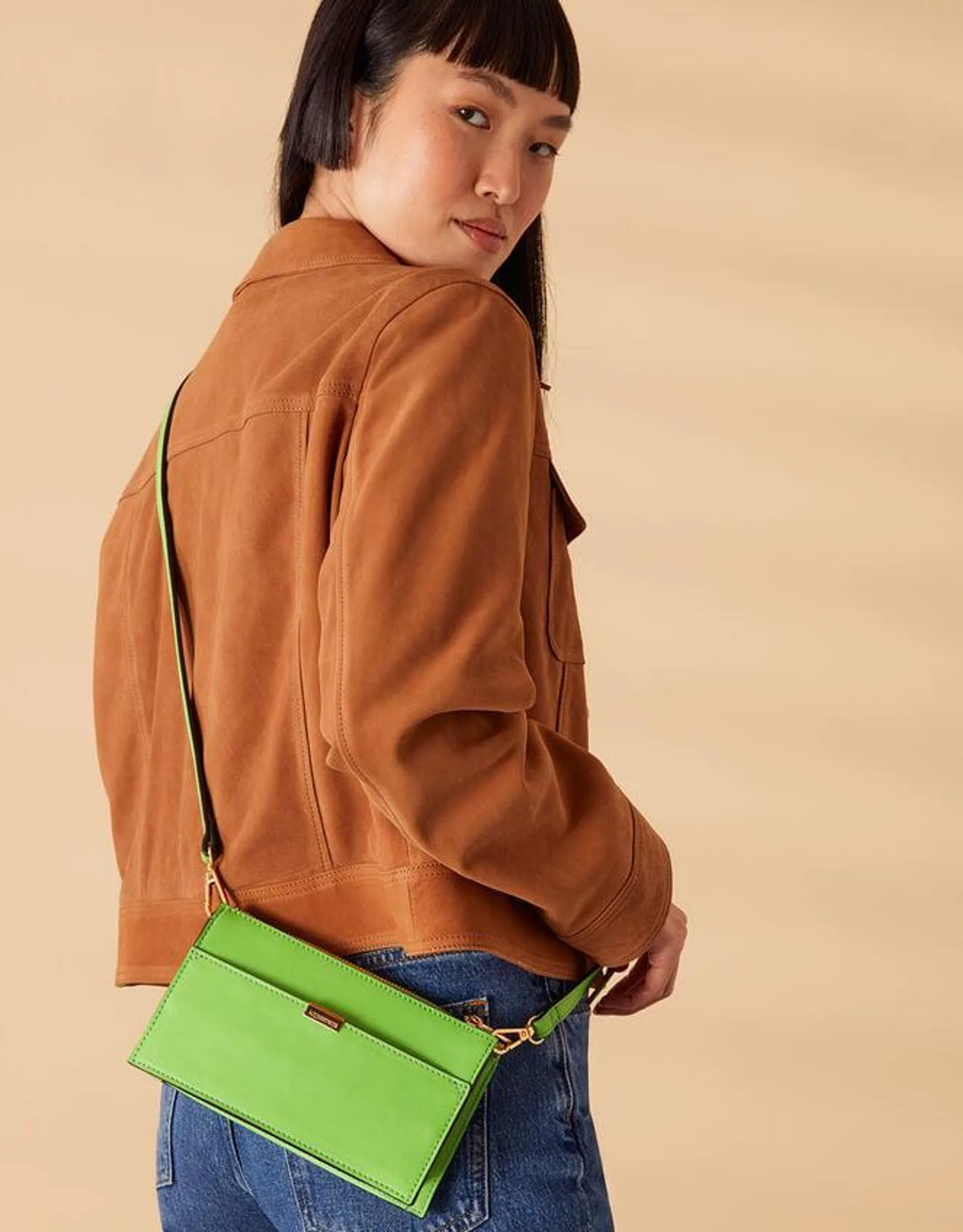 Small Zip Cross-Body Bag Green