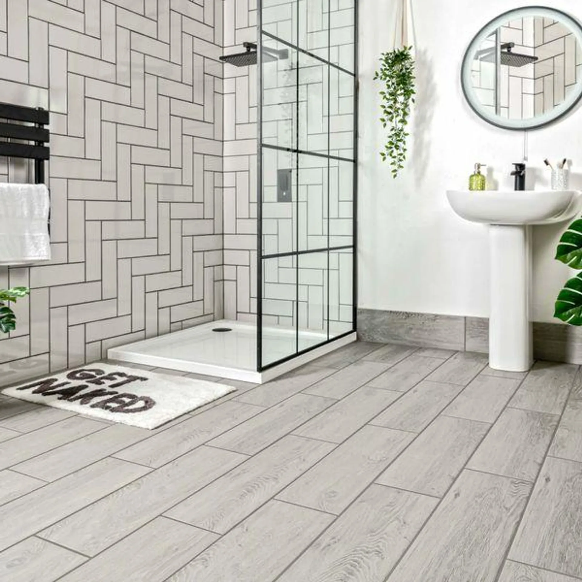 Friston Grey Oak Wood Effect Porcelain Floor Tiles