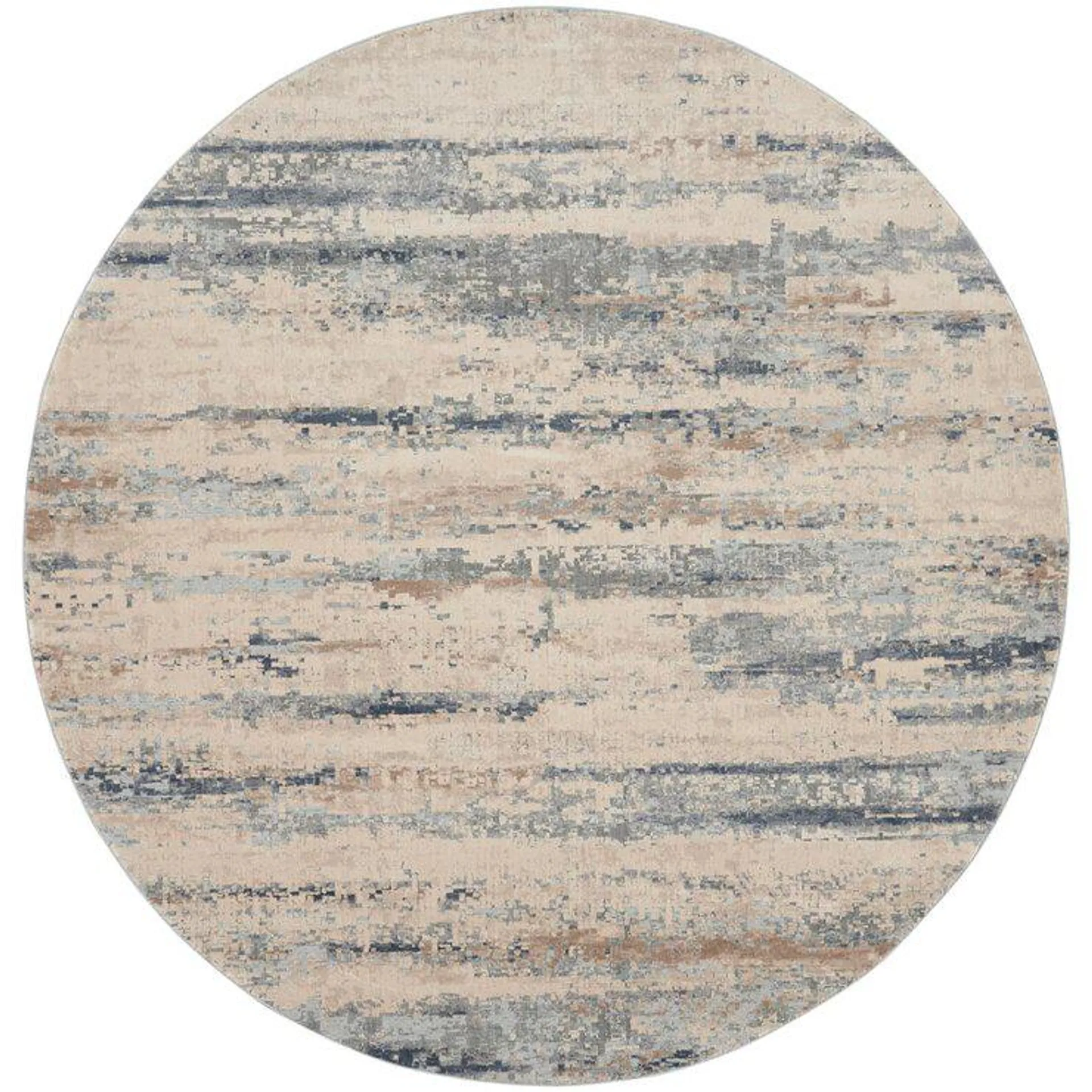 Rustic Textures Rustic Beige & Grey Circle Rug, 160cm