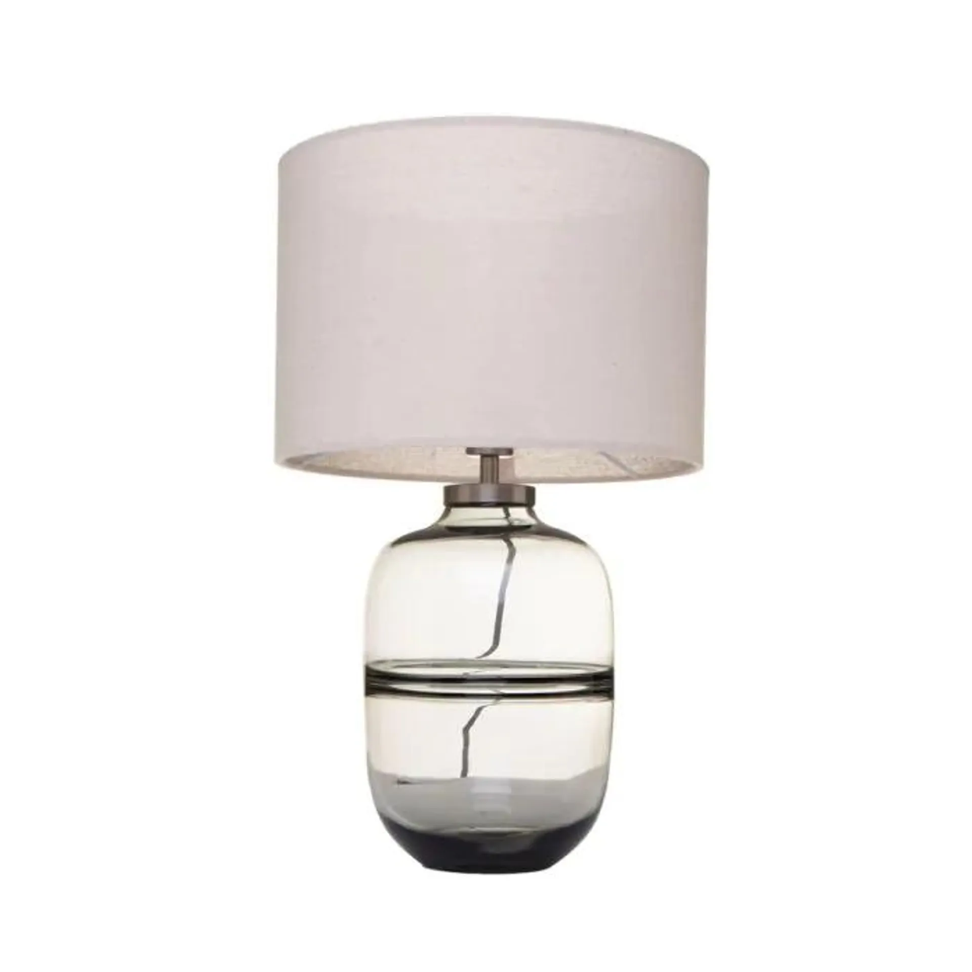 Maple Clear Glass Table Lamp with Shade, Smoke