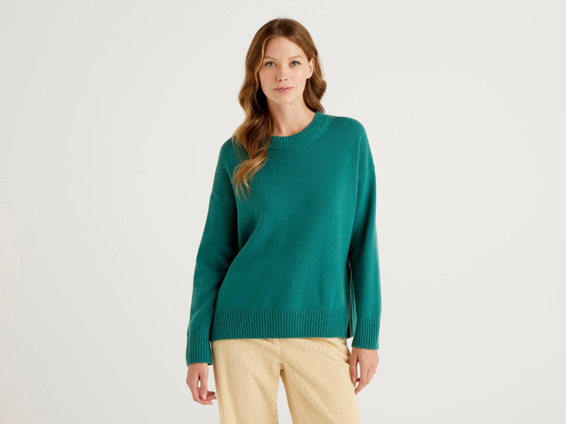 Boxy fit sweater in wool blend